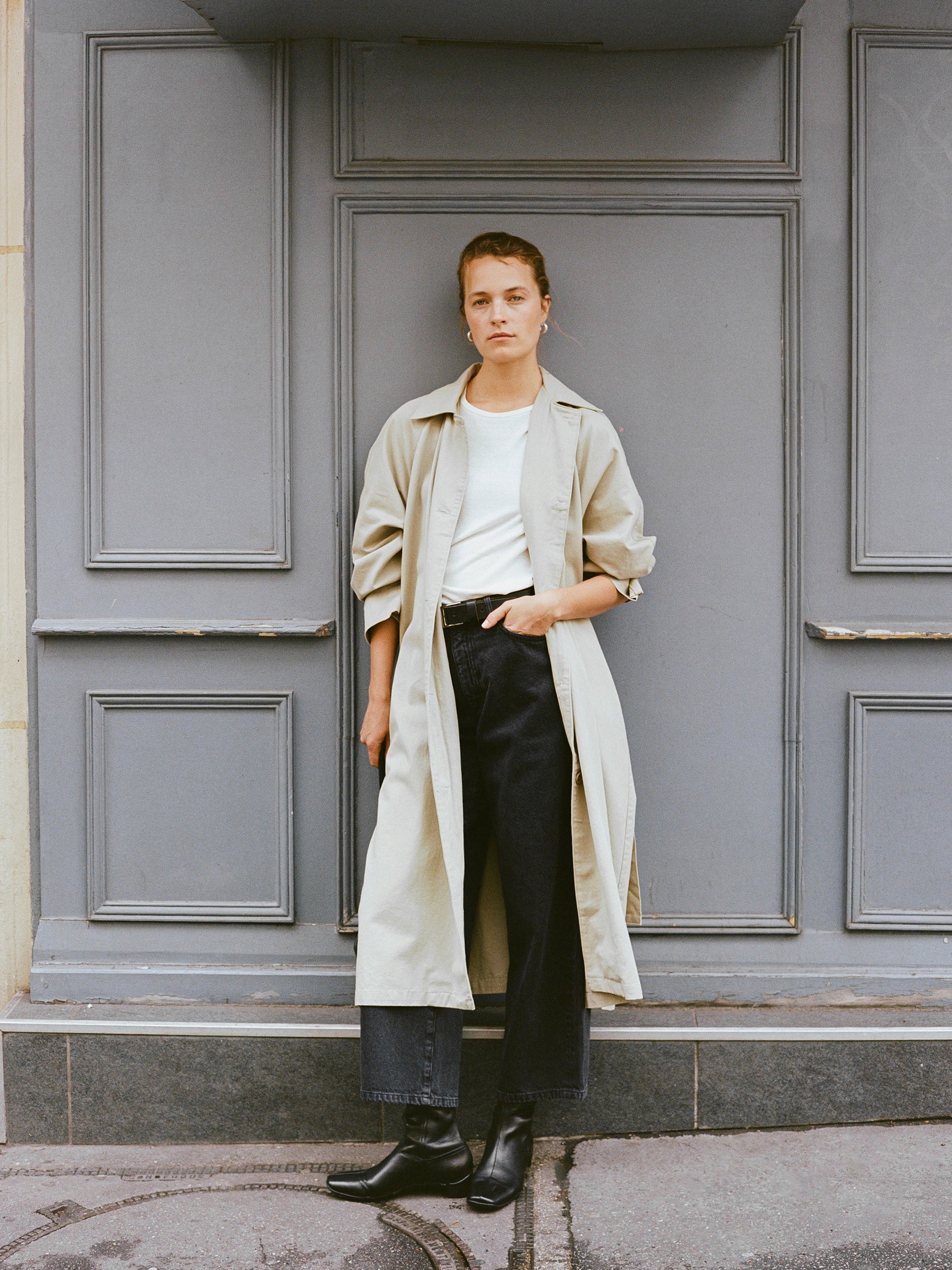 Oversized Trench, Organic Twill, Khaki