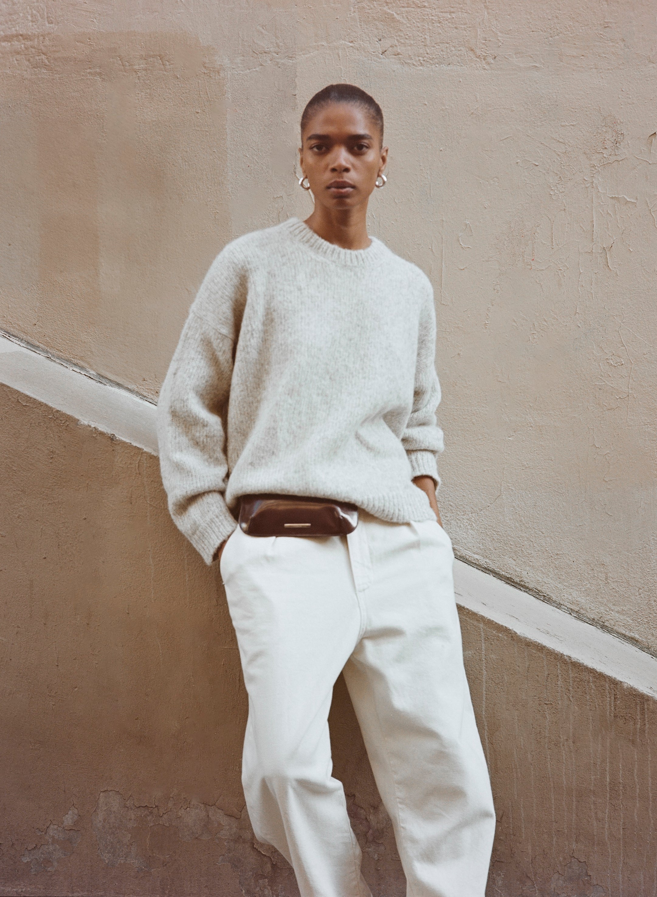 Chleo Crew, Alpaca Cotton, Fog