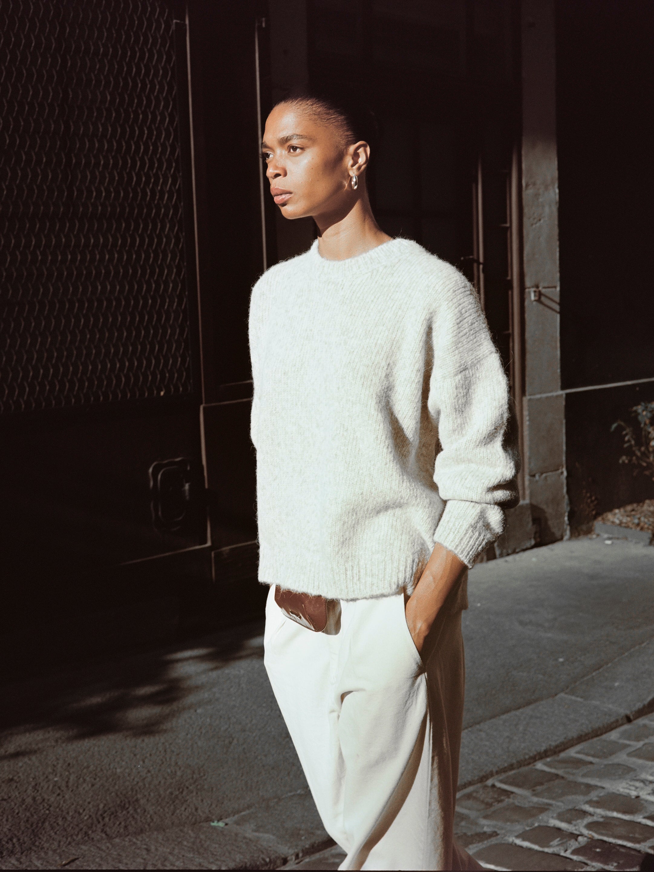 Chleo Crew, Alpaca Cotton, Fog