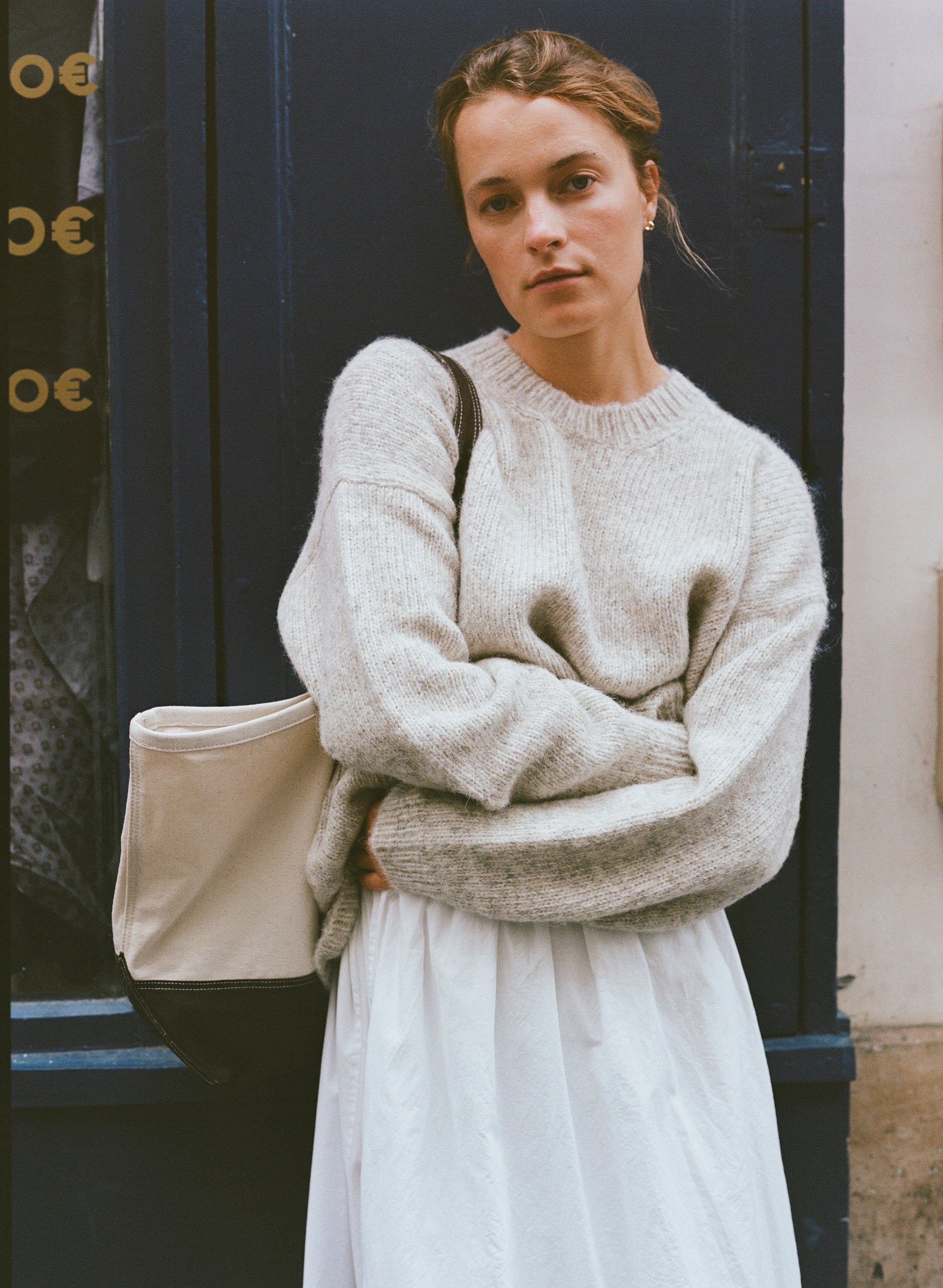 Chleo Crew, Alpaca Cotton, Fog