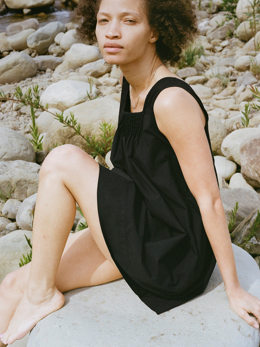 Milo Dress, Organic Batiste, Soft Black