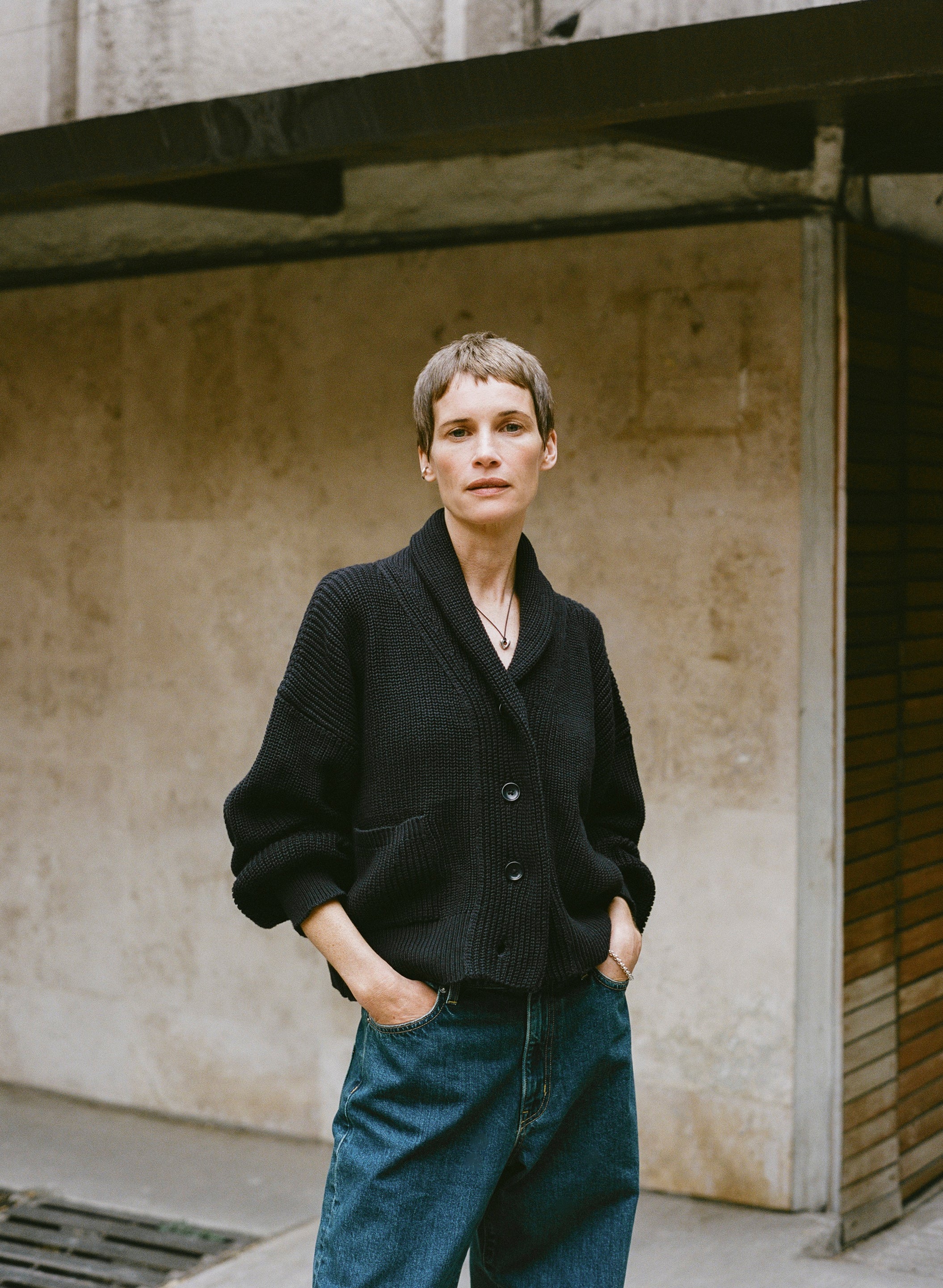 Sloan Cardigan, Organic Tanguis Cotton, Navy