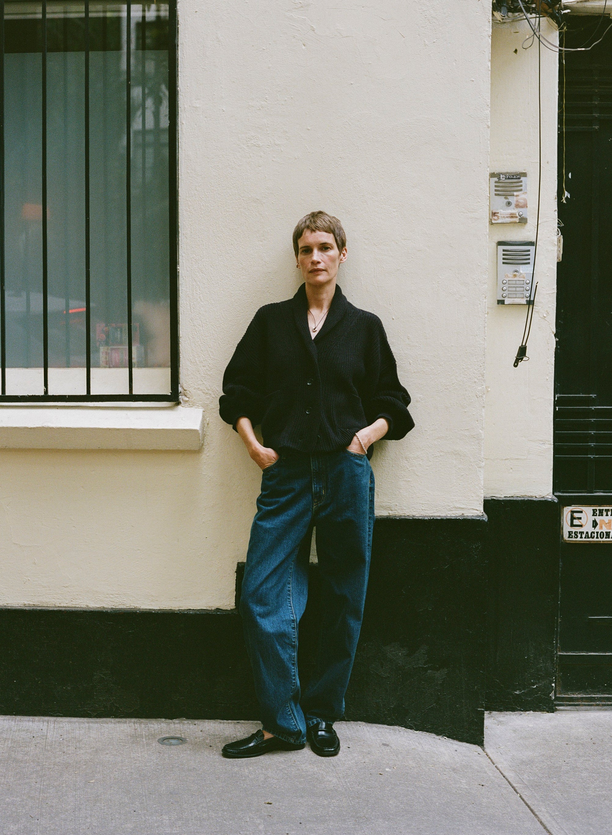 Sloan Cardigan, Organic Tanguis Cotton, Navy