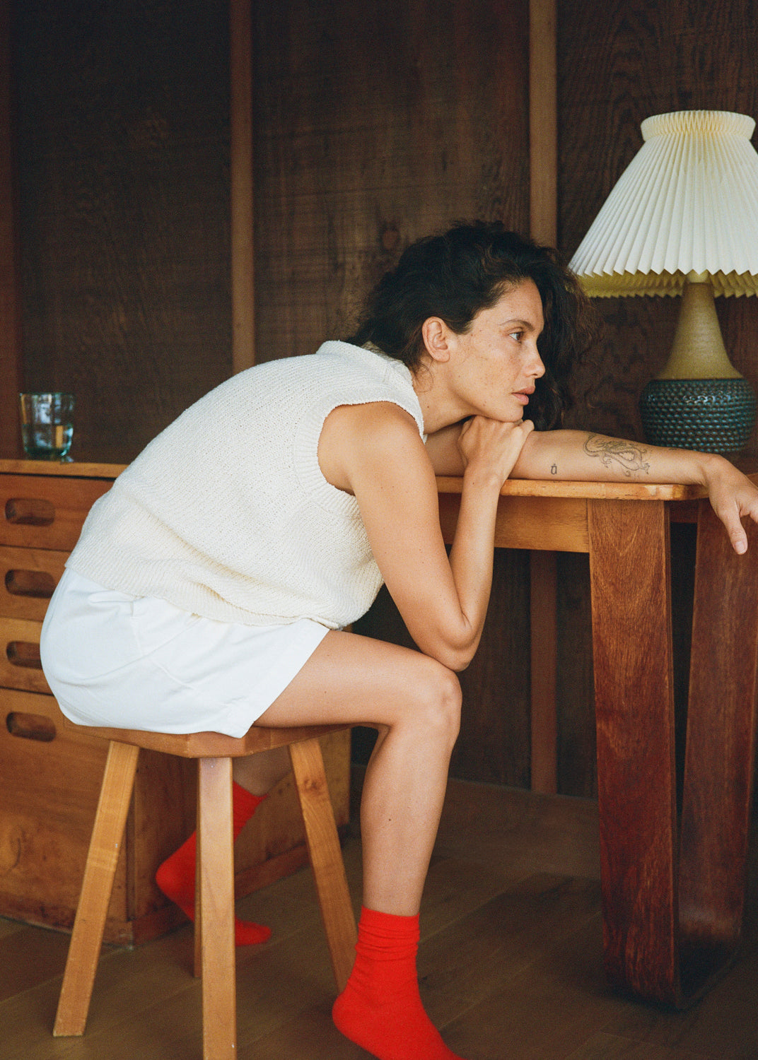 Edie Vest, Organic Cotton Bouclé, Ecru