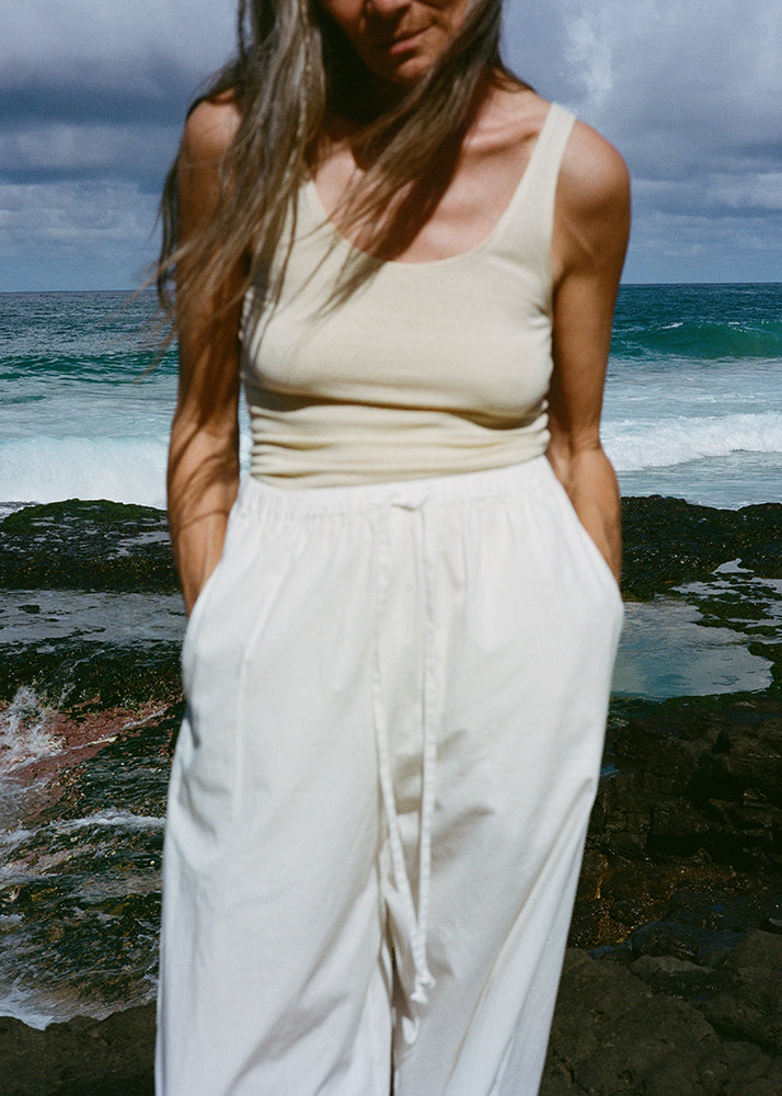 Christy Bodysuit, Regen Silk Noil Jersey, Butter