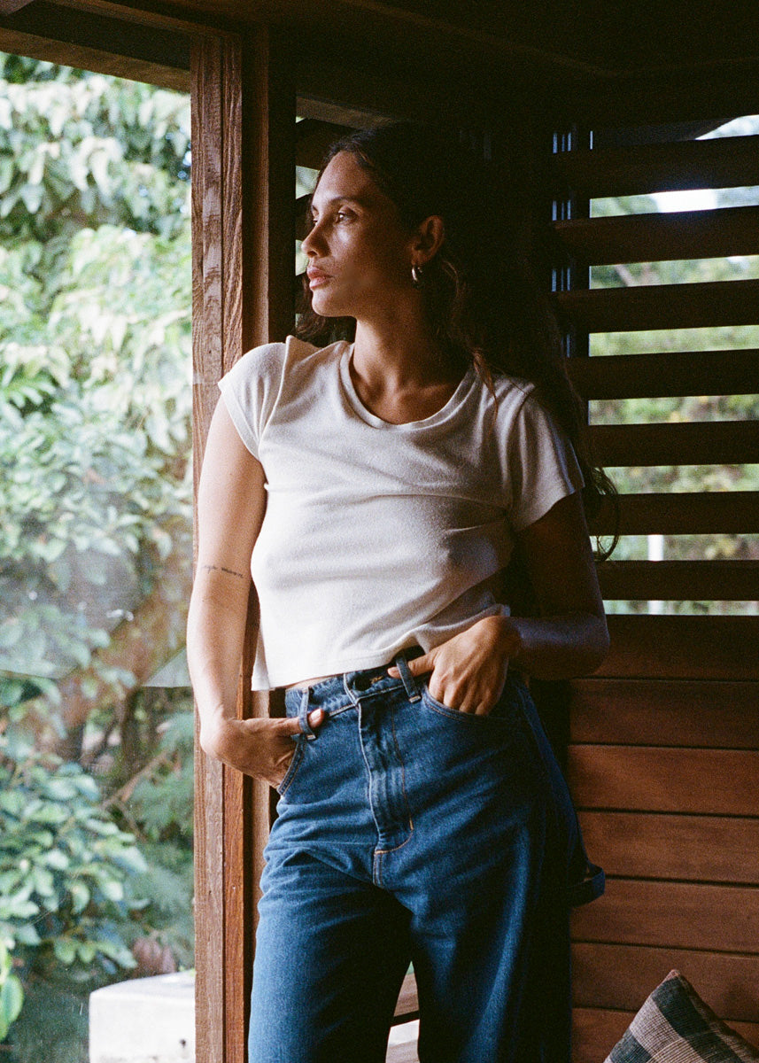 Lou Tee, Regen Silk Noil Jersey, Natural