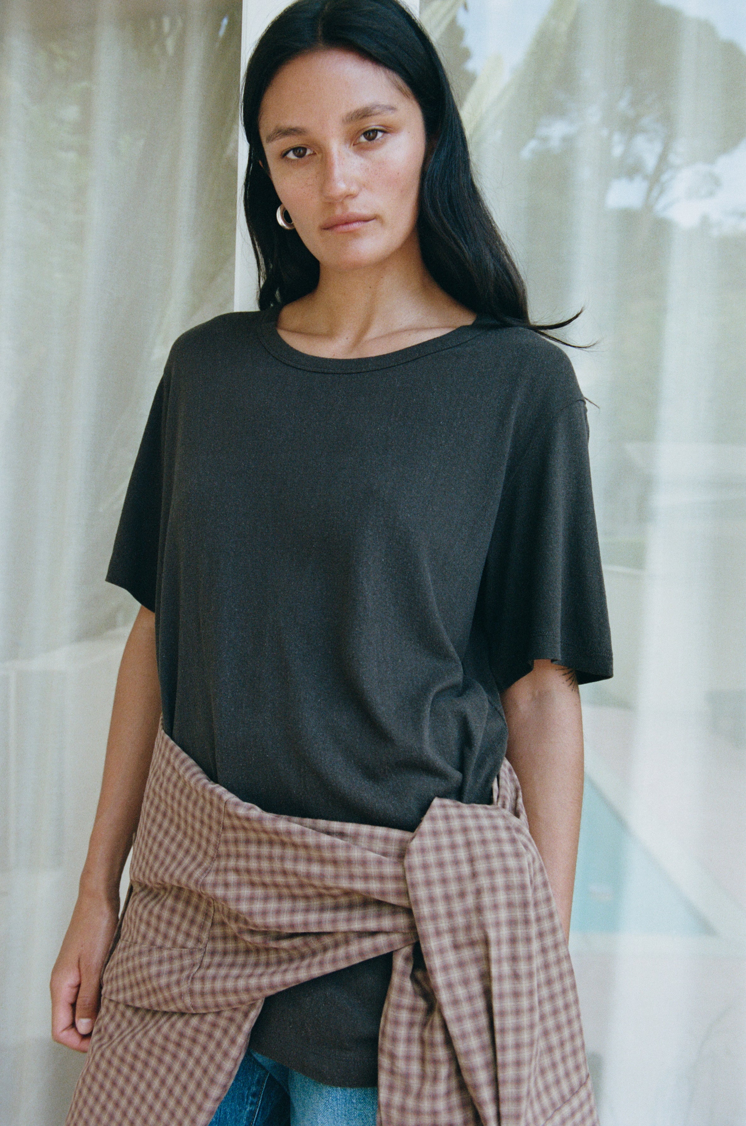 Bigger Tee, Regen Silk Noil Jersey, Walnut