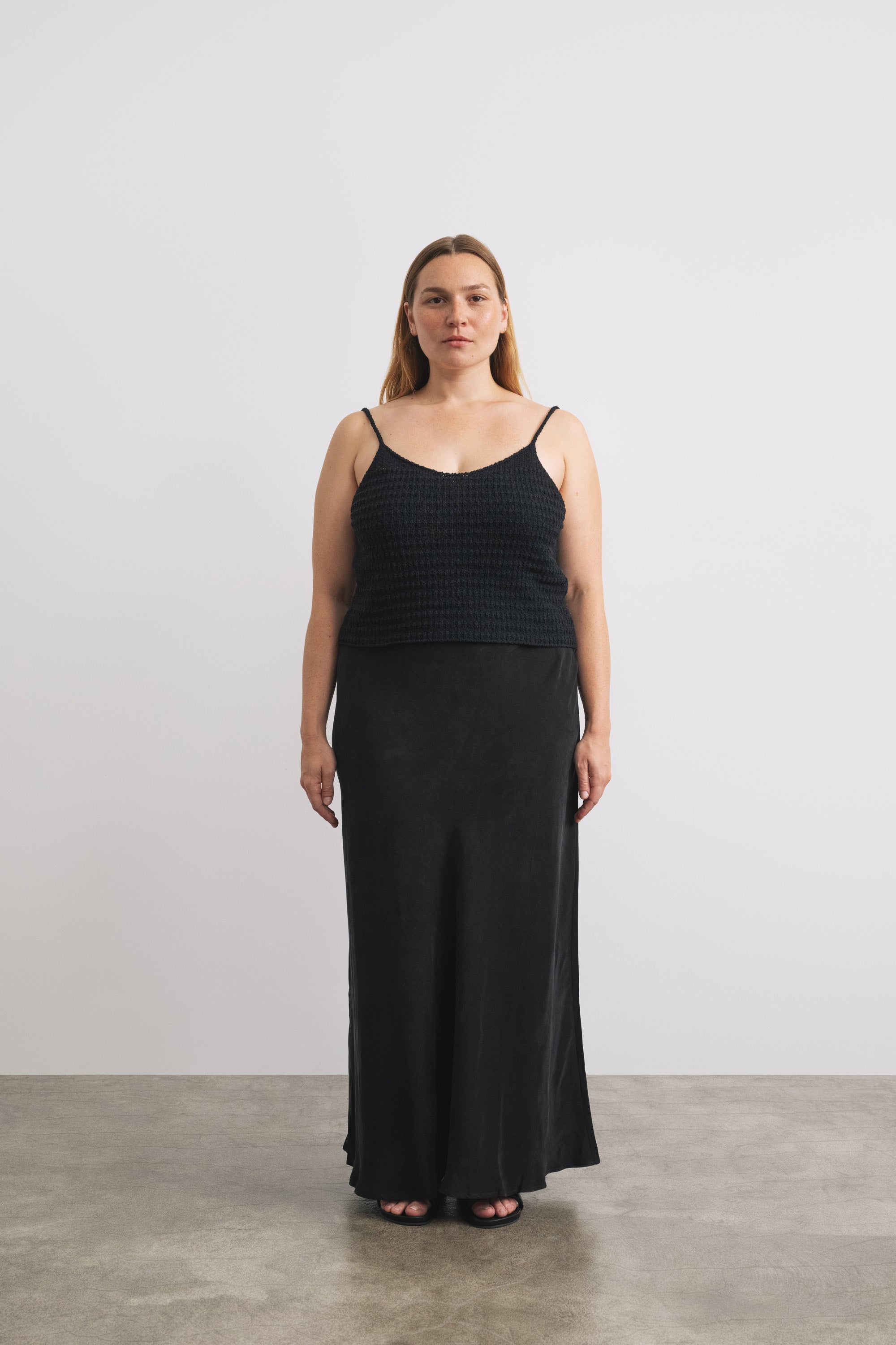 (Imperfect) Myra Tank, Organic Cotton Bouclé, Black