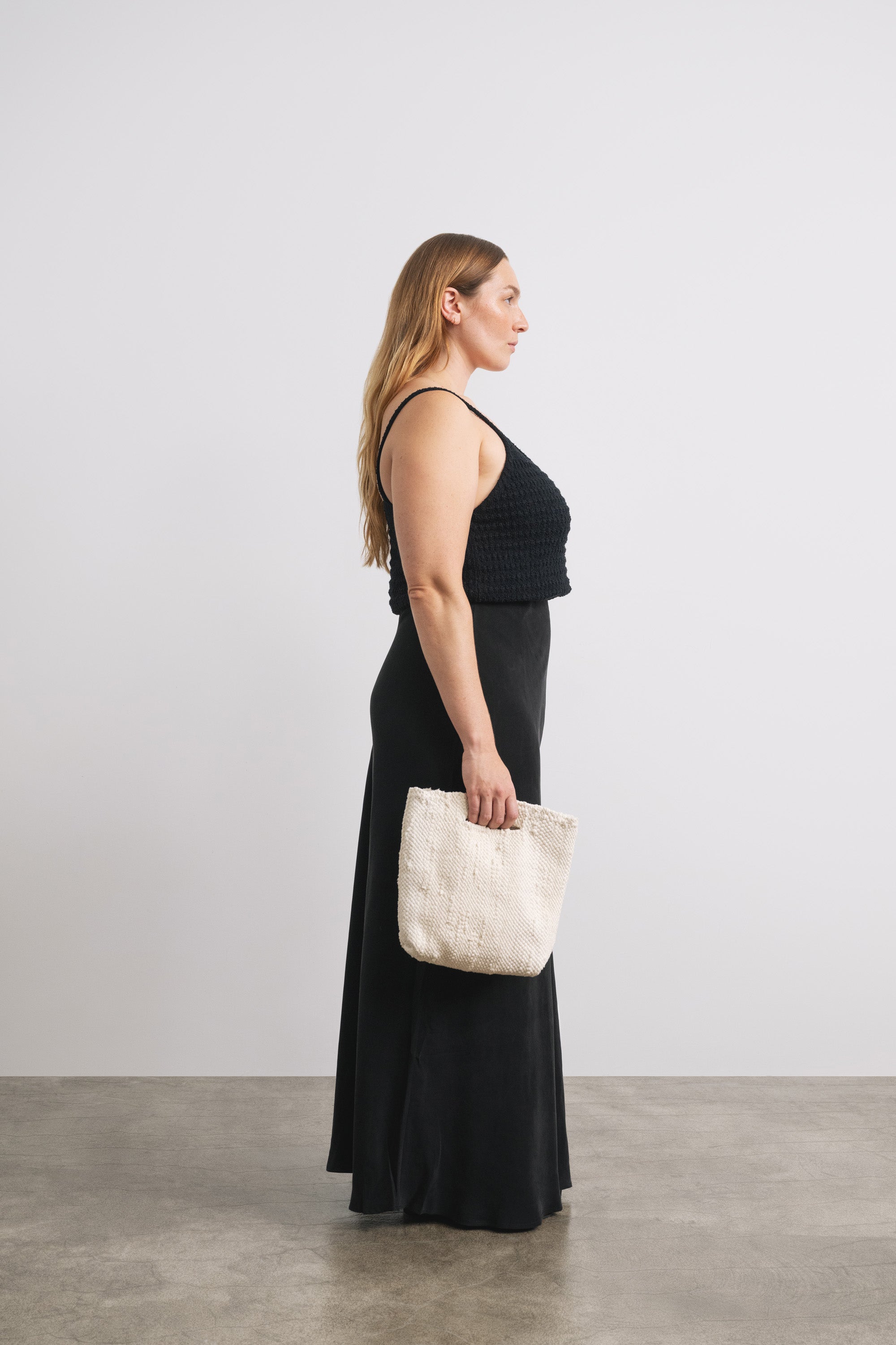 (Imperfect) Myra Tank, Organic Cotton Bouclé, Black