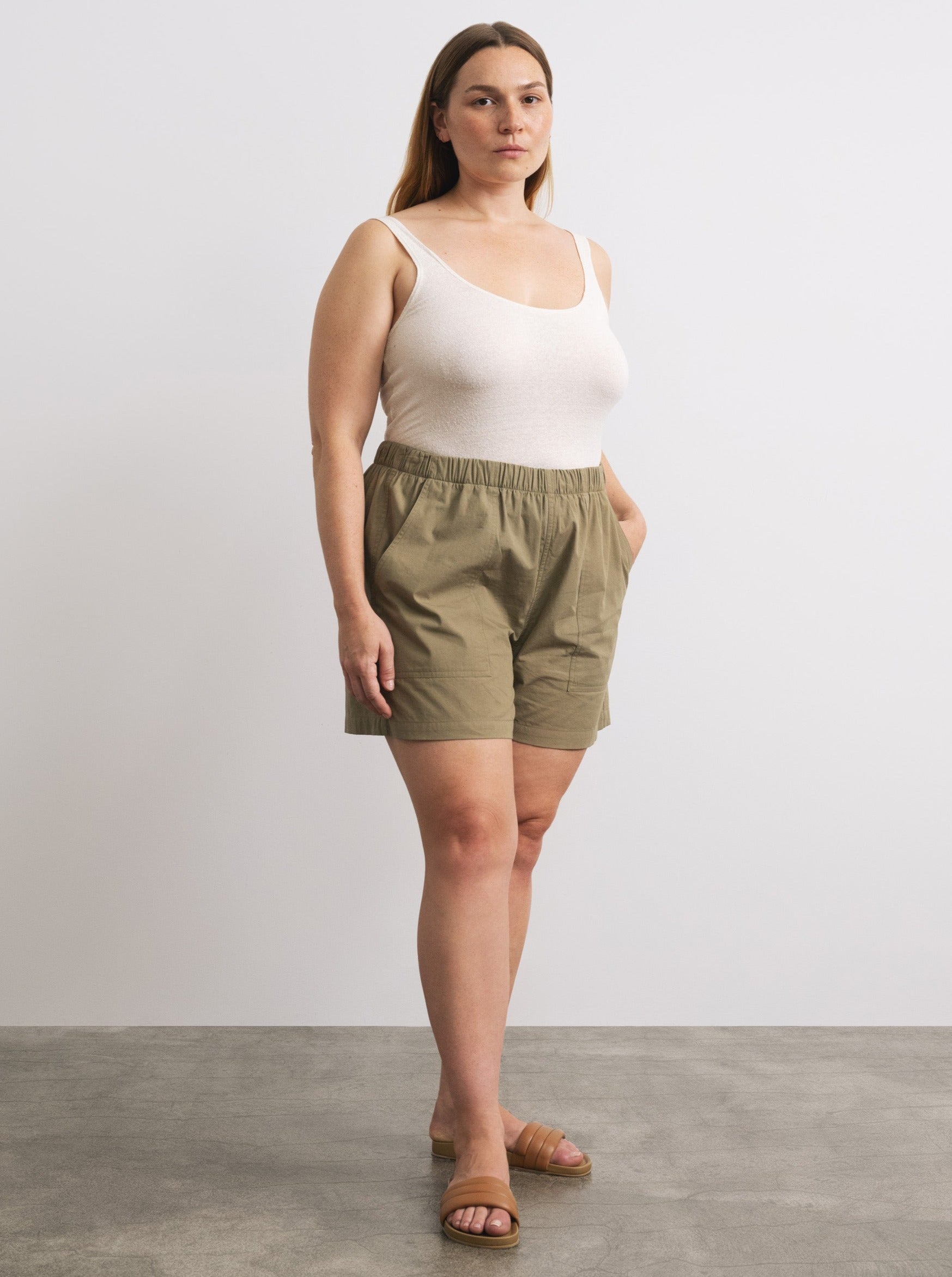 (Imperfect) Juno Short, Organic Cotton Poplin, Algae