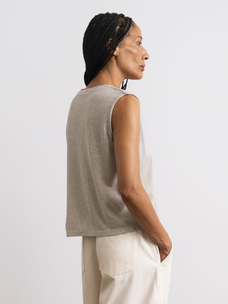 (Imperfect) Muscle Tee, Regen Silk Noil Jersey, Heather Grey