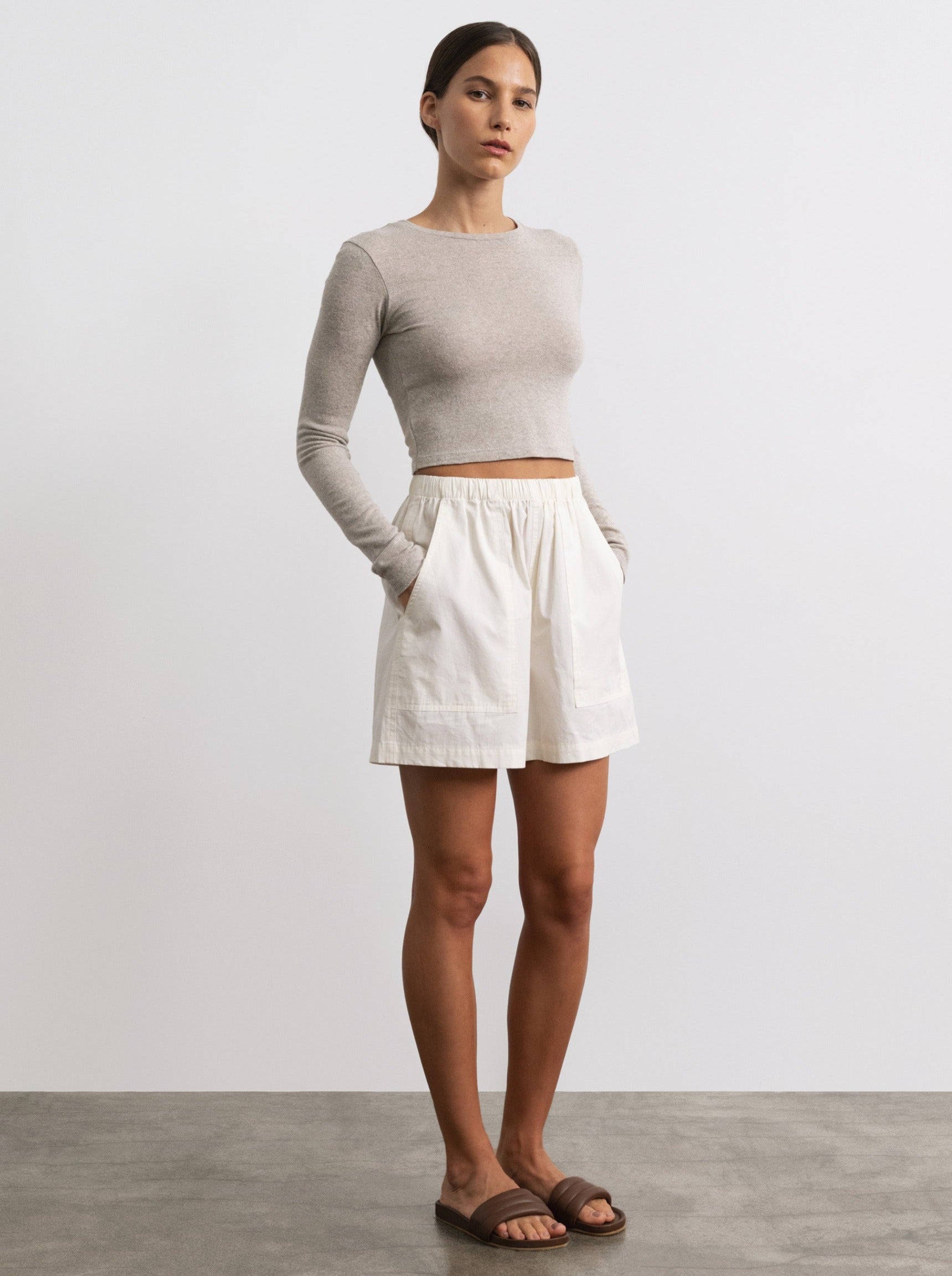 (Imperfect) Juno Short, Organic Cotton Poplin, Natural