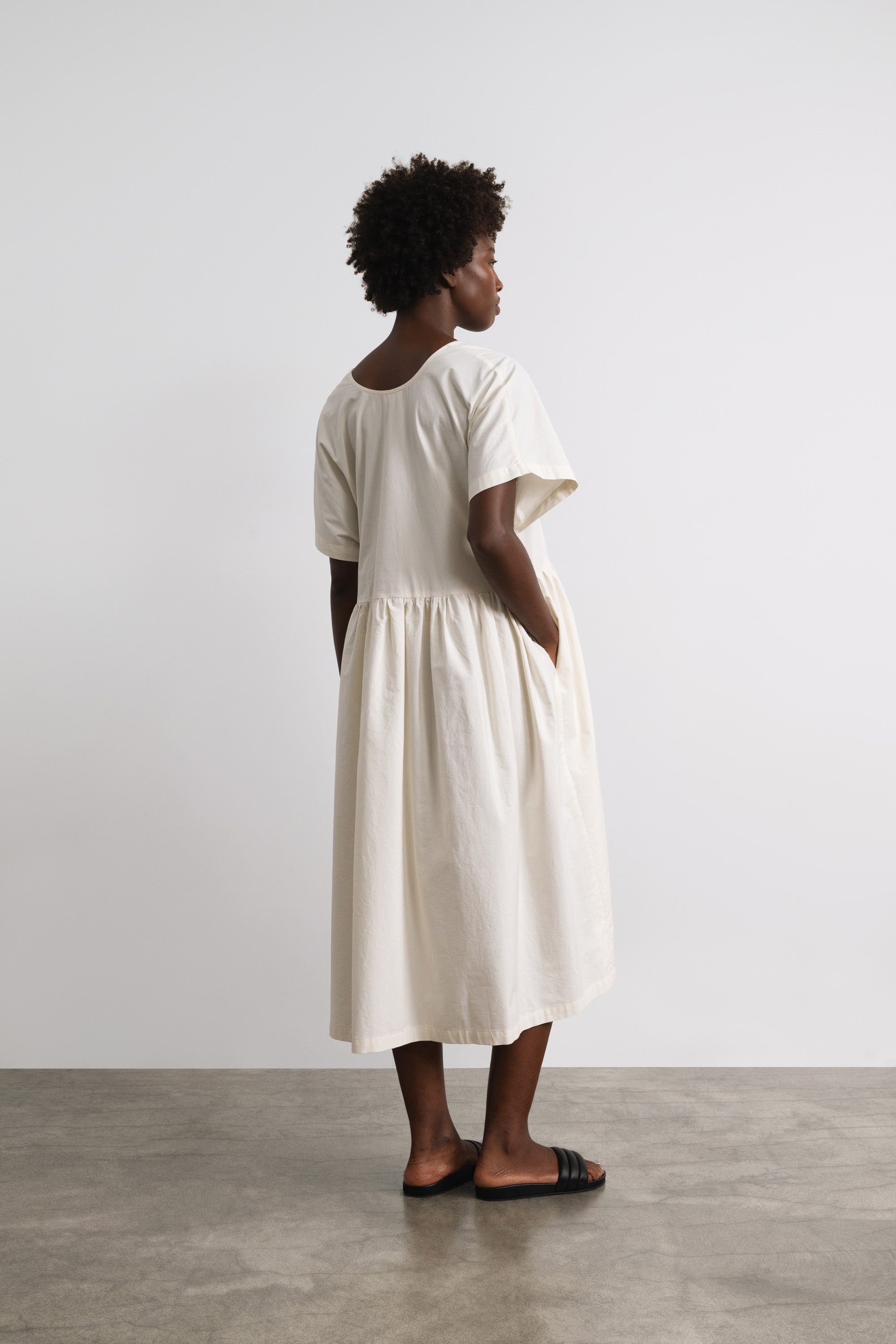 (Imperfect) Nico Dress, Organic Cotton Poplin, Natural