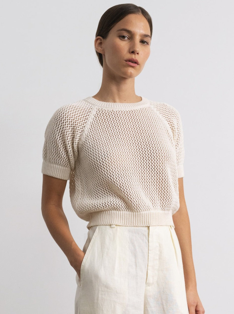 (Imperfect) Lloyd Shirt, Organic Tanguis Cotton, Ecru