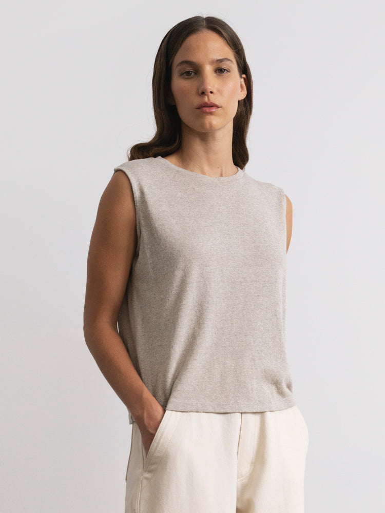 (Imperfect) Muscle Tee, Regen Silk Noil Jersey, Heather Grey