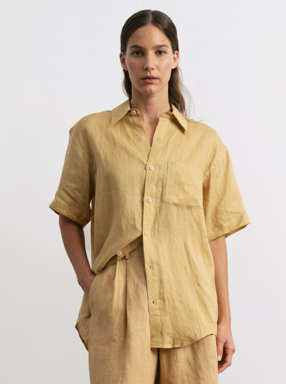 (Imperfect) Marlowe Shirt, Light Linen, Hay