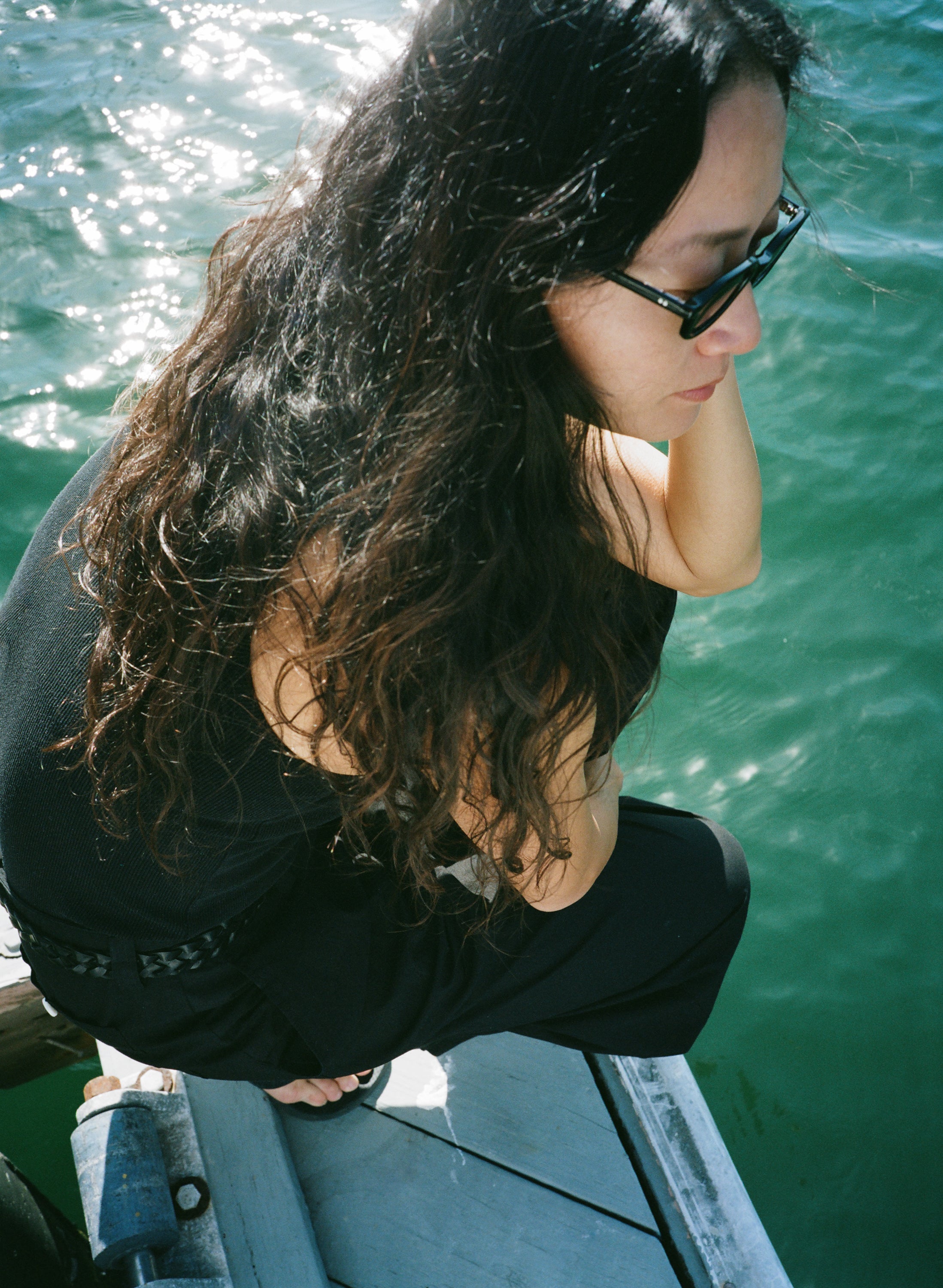 Classic Tank, Ribbed Silk Noil Jersey, Black