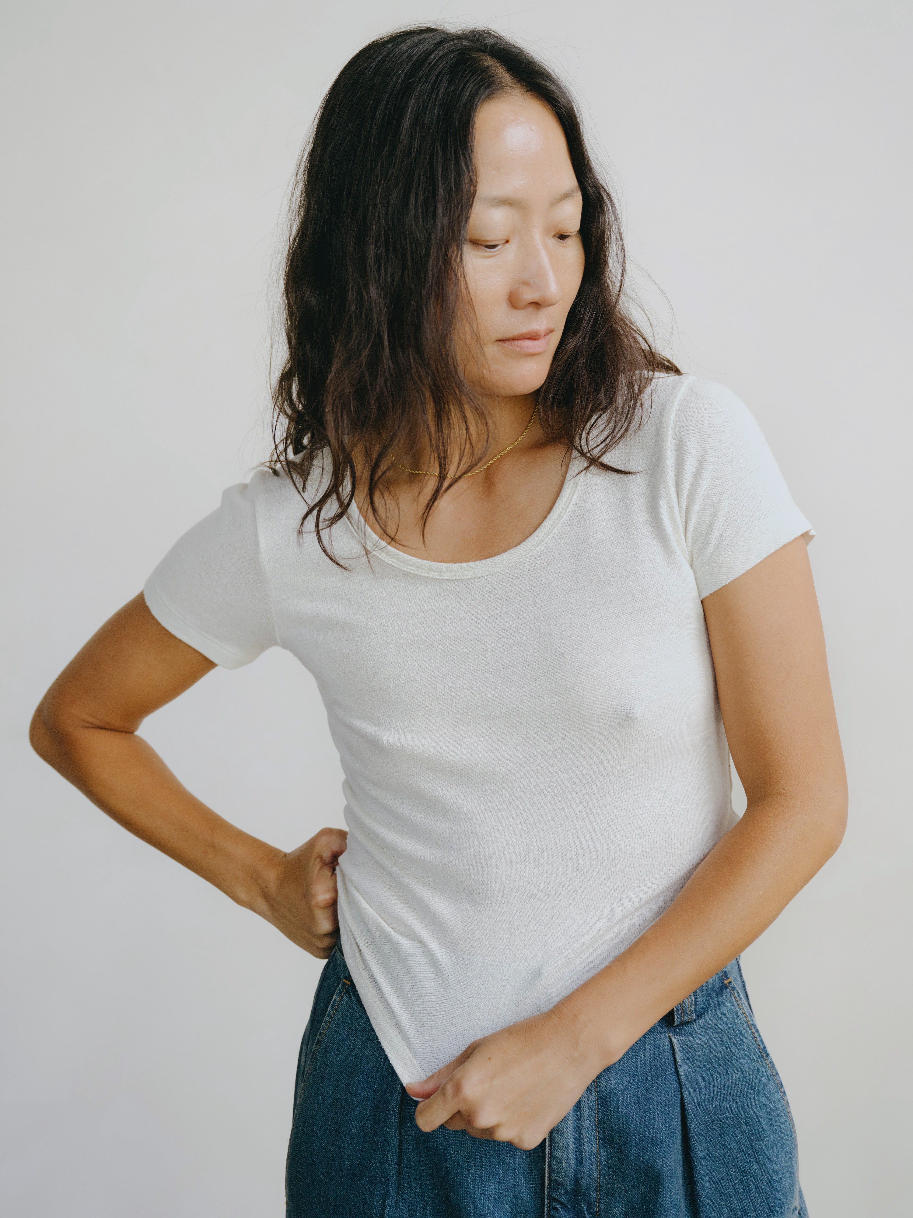 Baby Tee, Regen Silk Noil Jersey, Natural