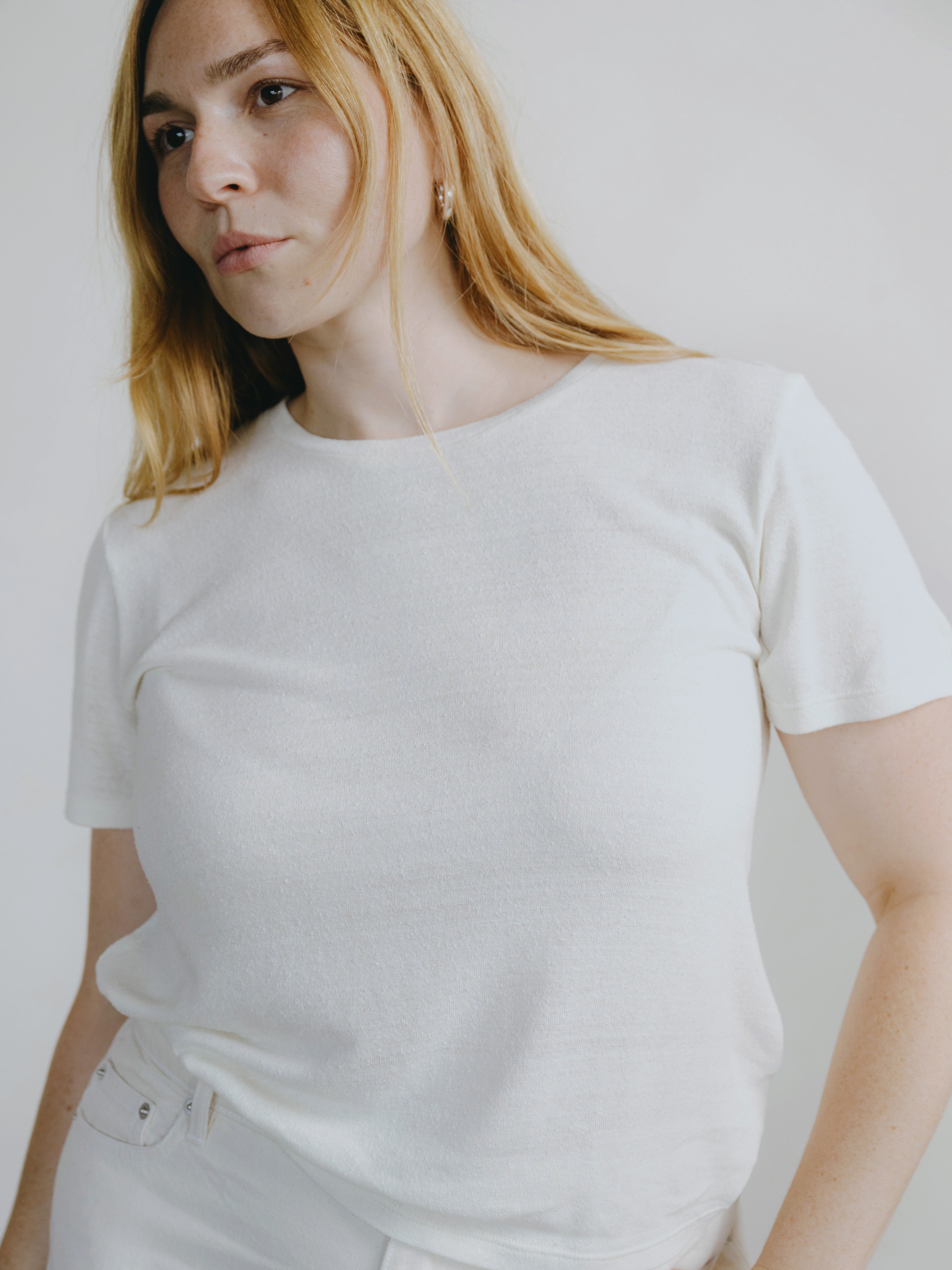 Classic Tee, Regen Silk Noil Jersey, Natural