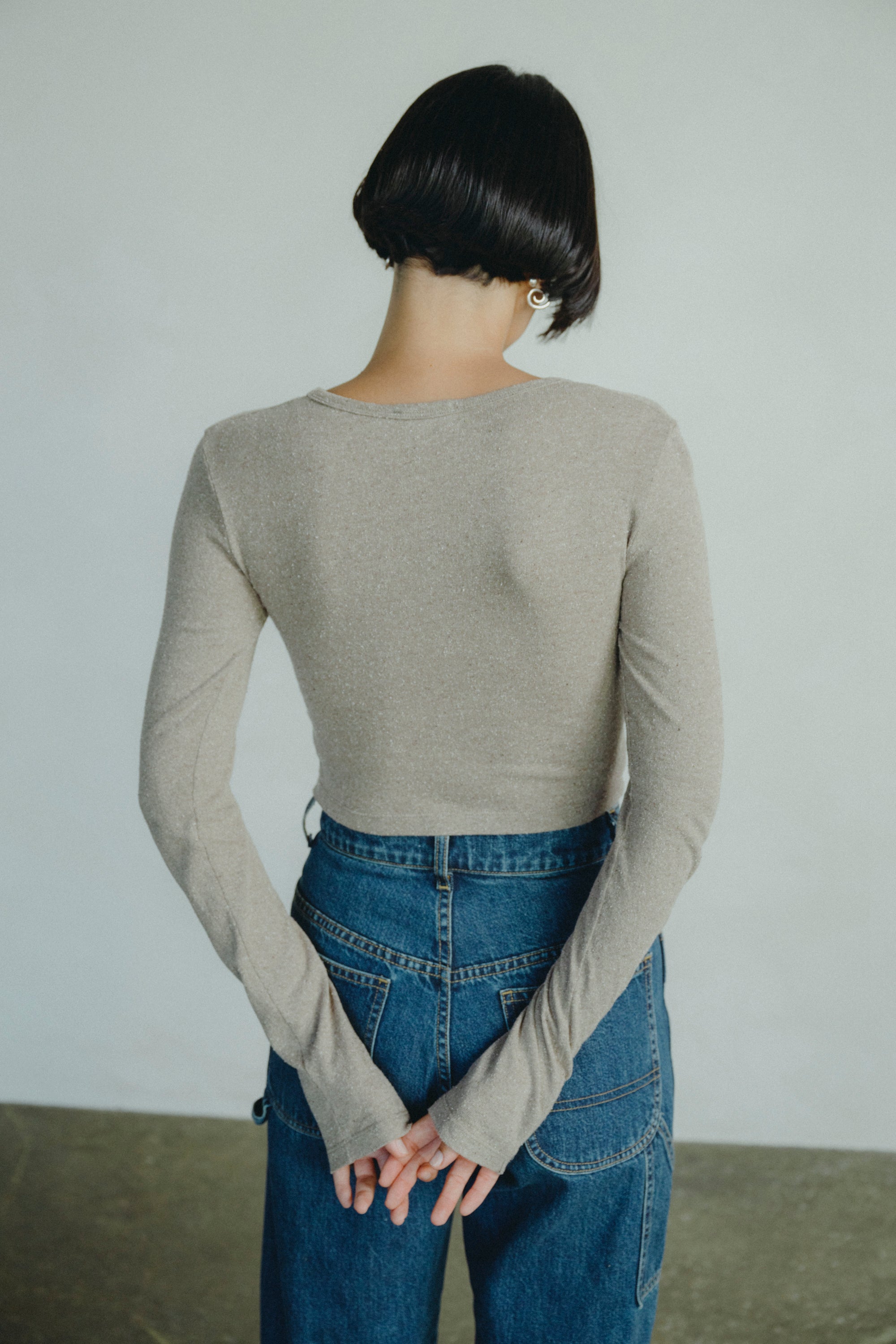 Lia Top, Regen Silk Noil Jersey, Twig Heather