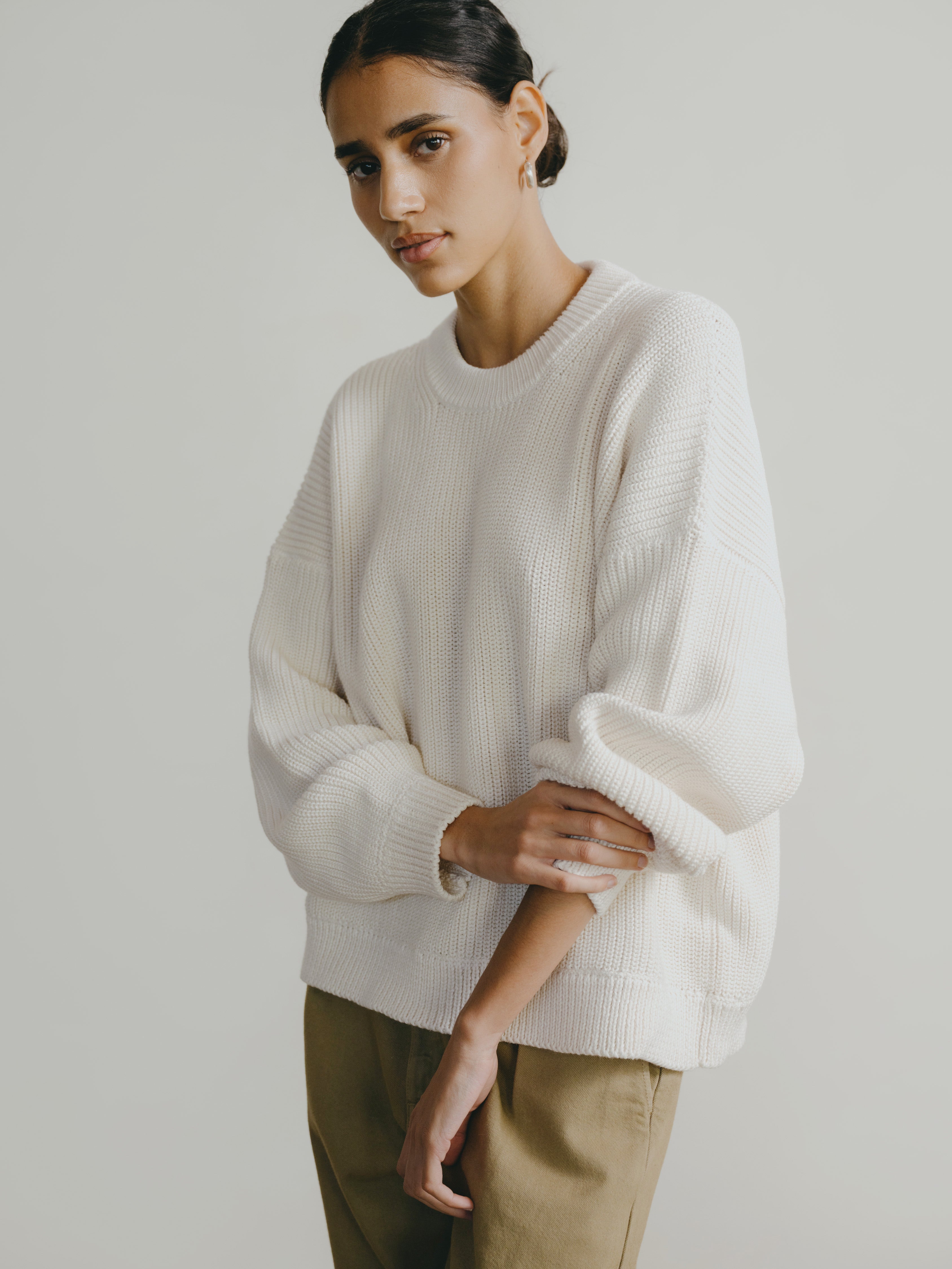 Chleo Crew, Organic Cotton, Ecru