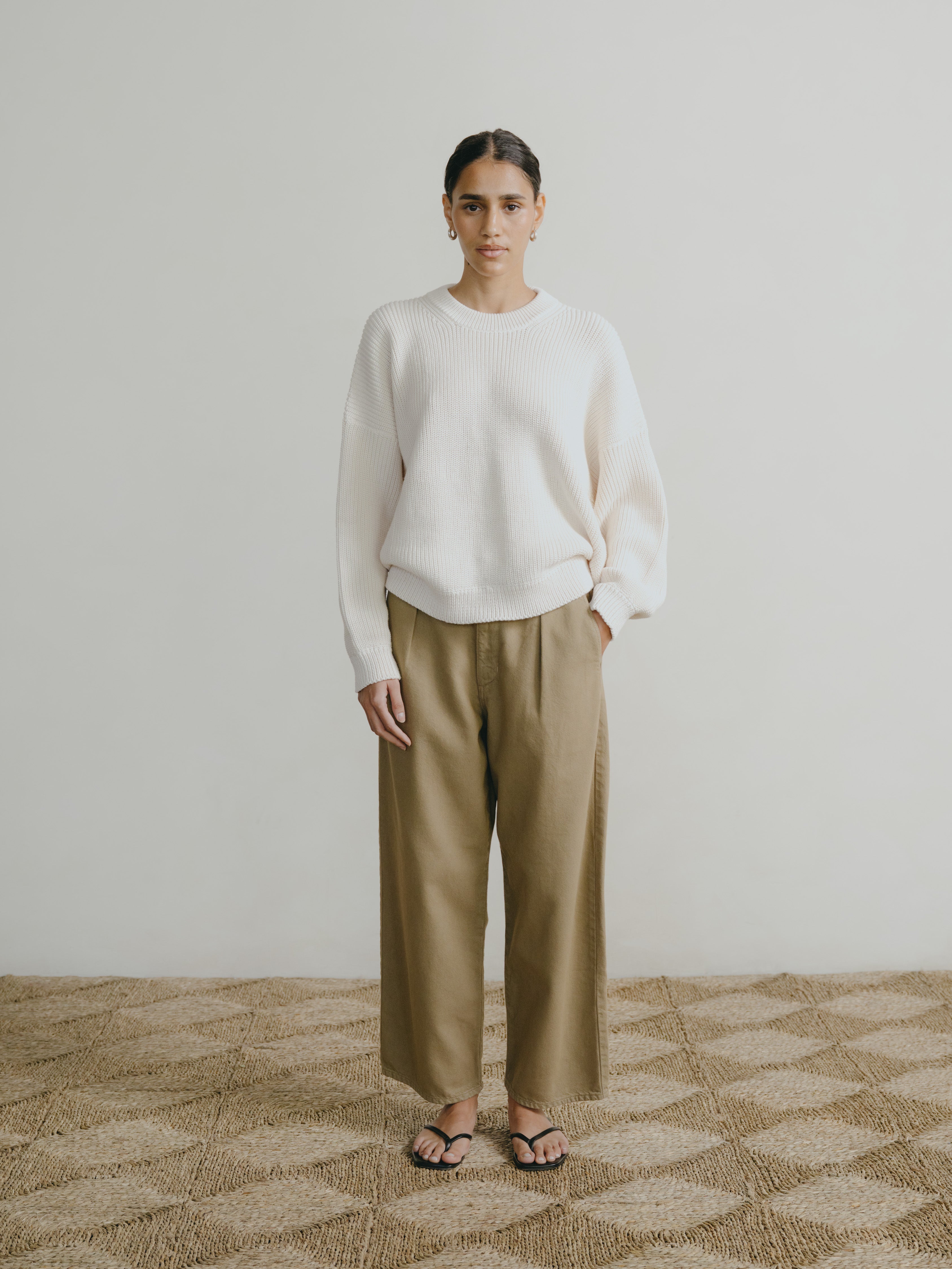 Chleo Crew, Organic Cotton, Ecru