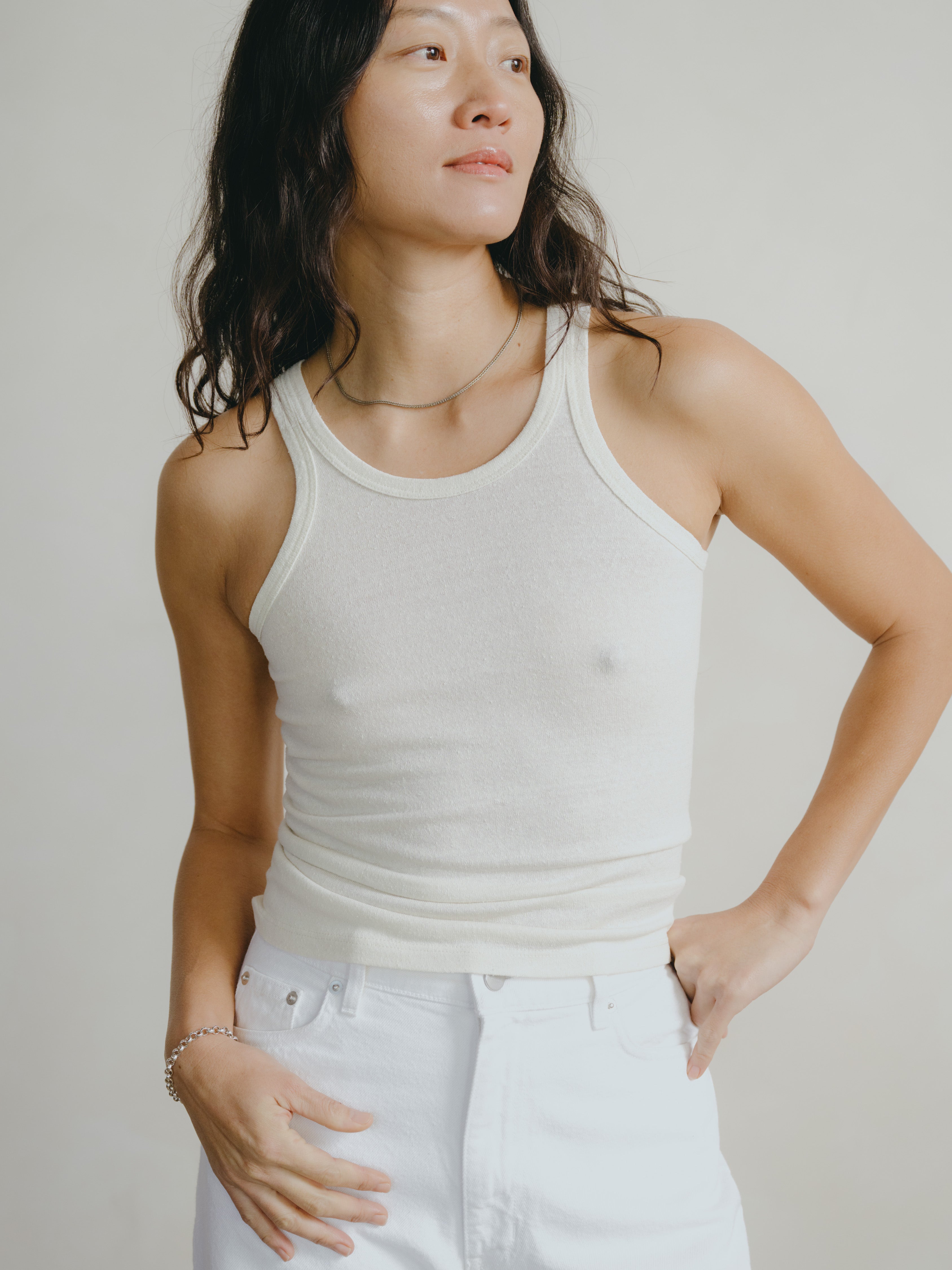 Boy Tank, Regen Silk Noil Jersey, Natural