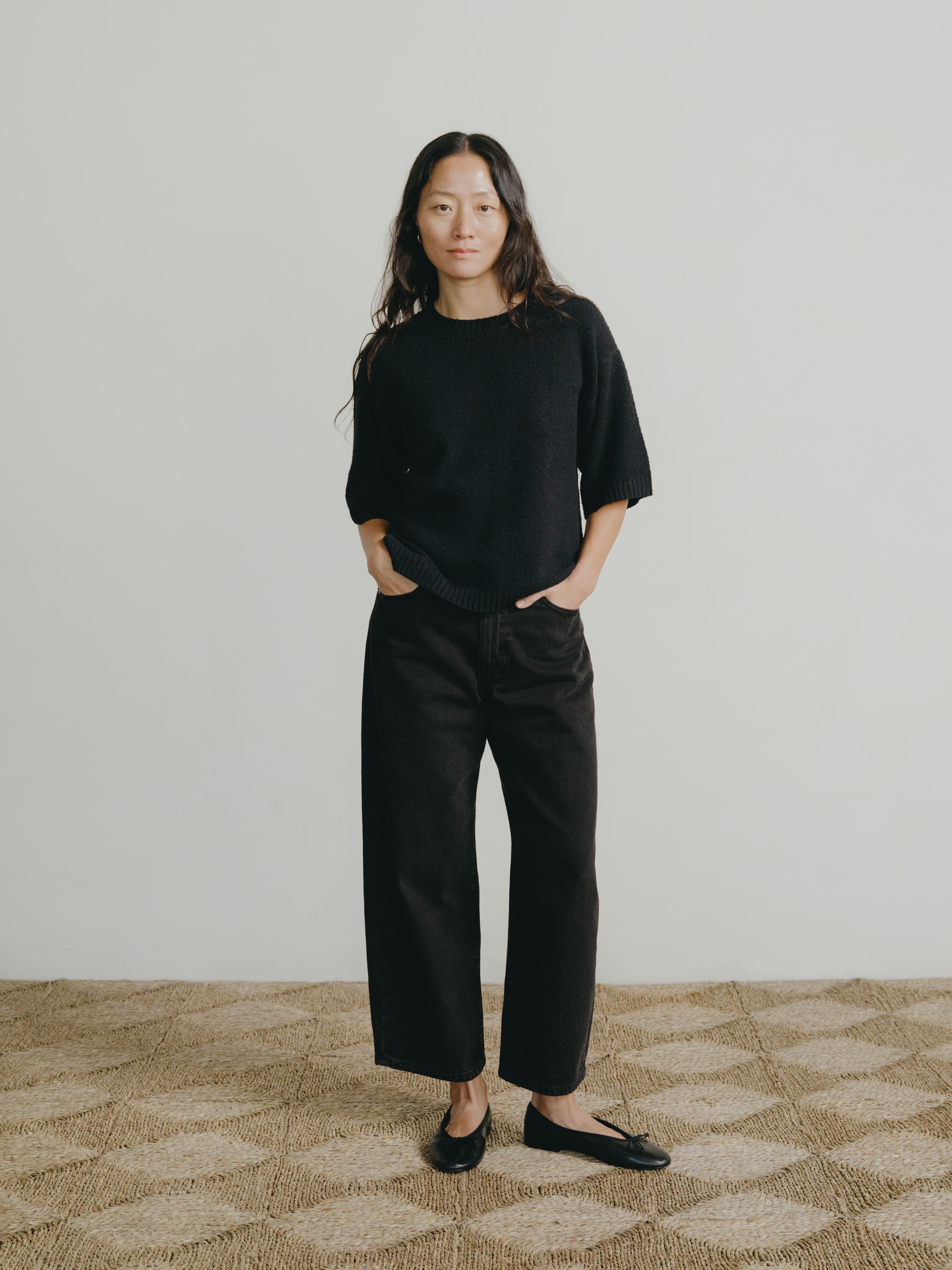 Otis Top, Organic Cotton Bouclé, Soft Black