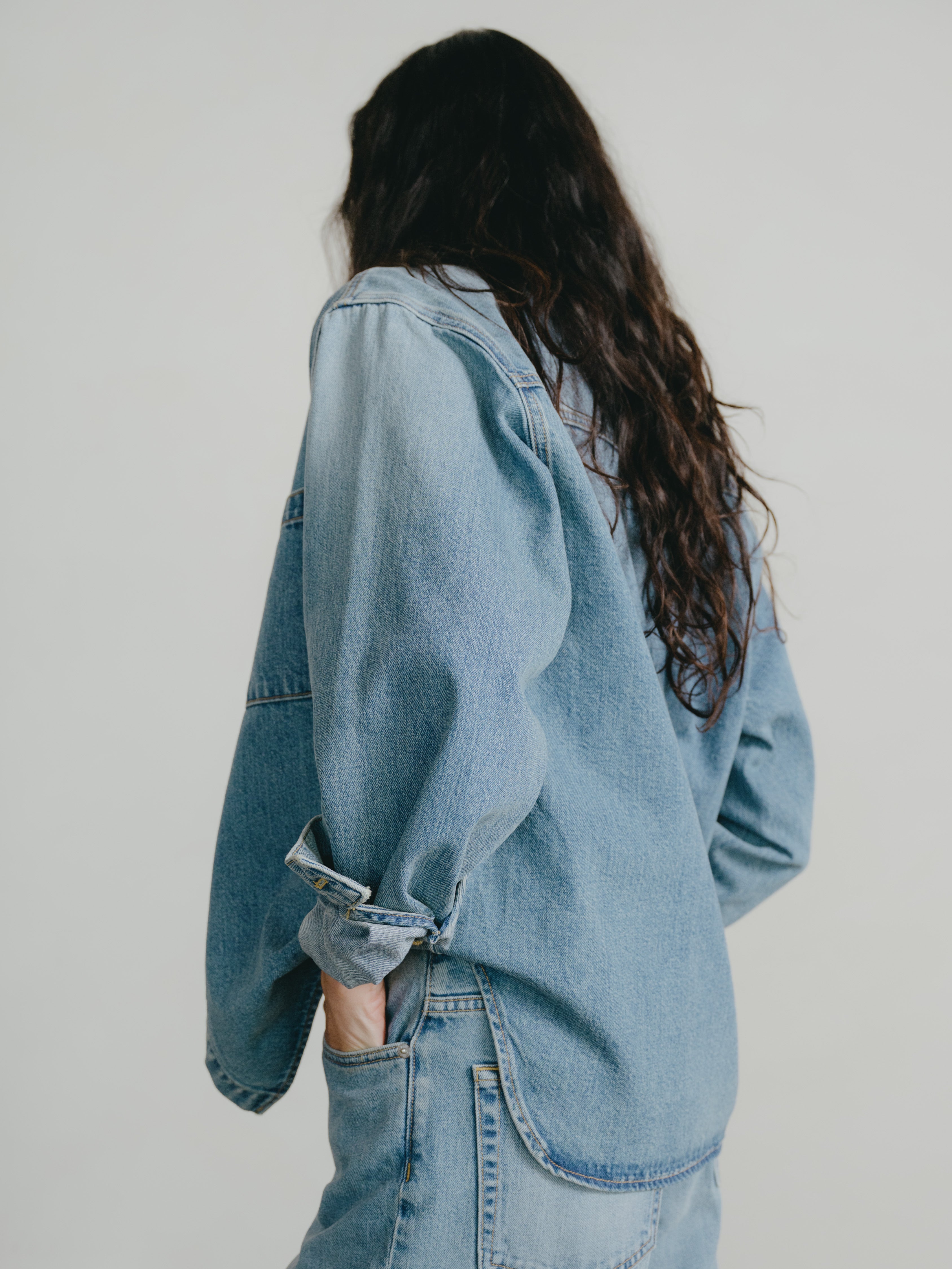 Denim Marcie Shirt, Tencel Denim, Light Wash