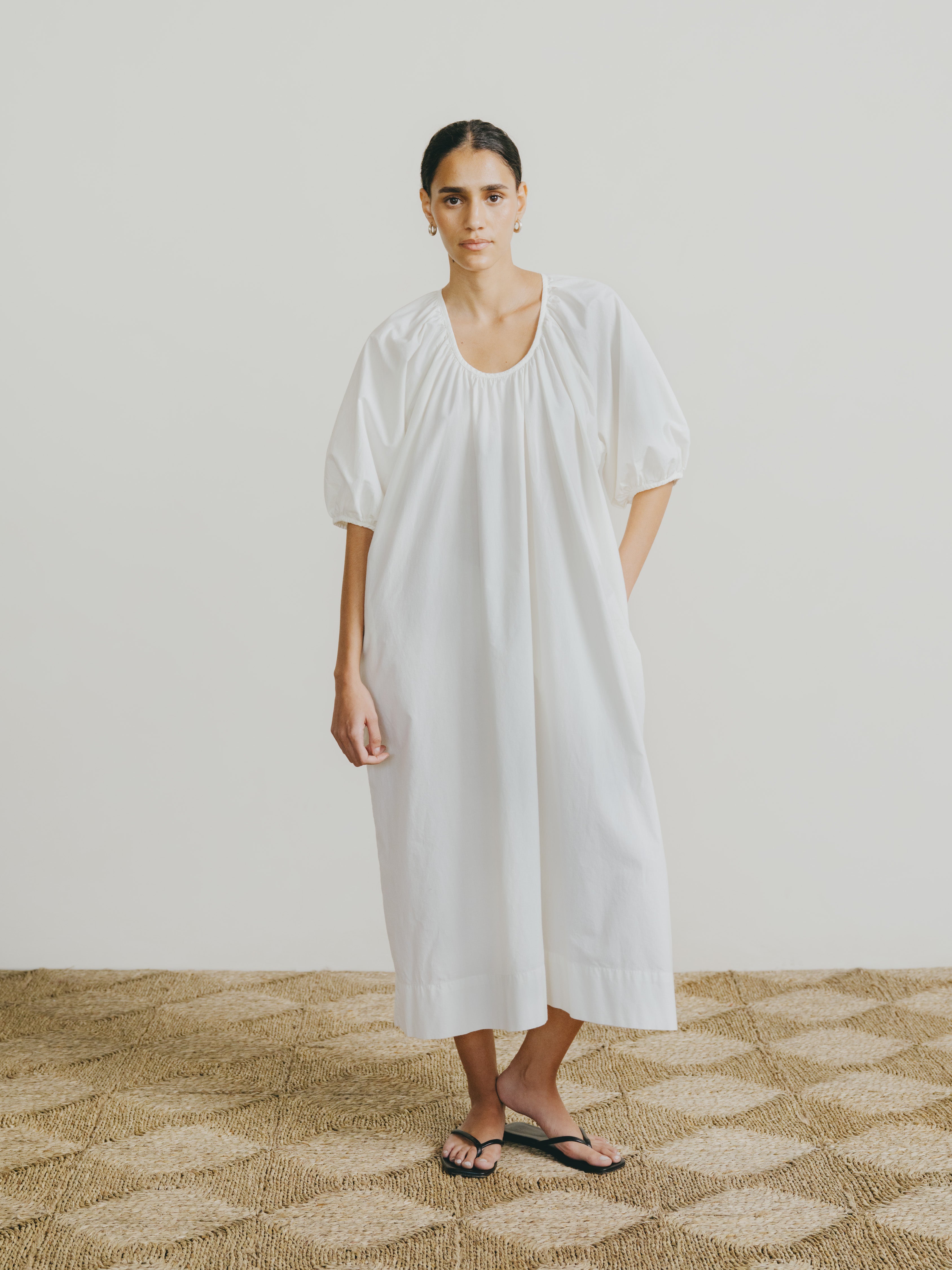 Ophelia Dress, Organic Batiste, Natural