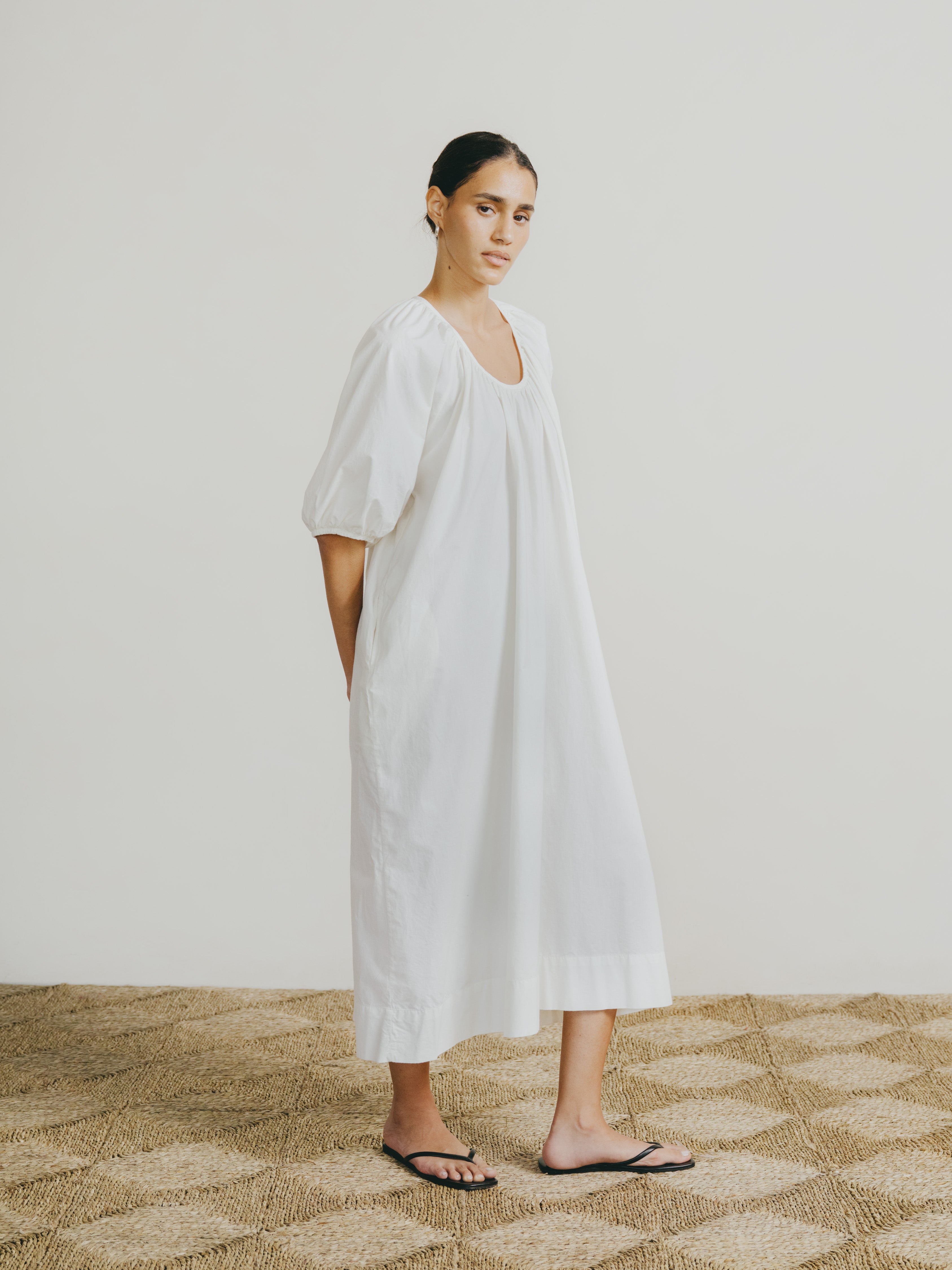 Ophelia Dress, Organic Batiste, Natural