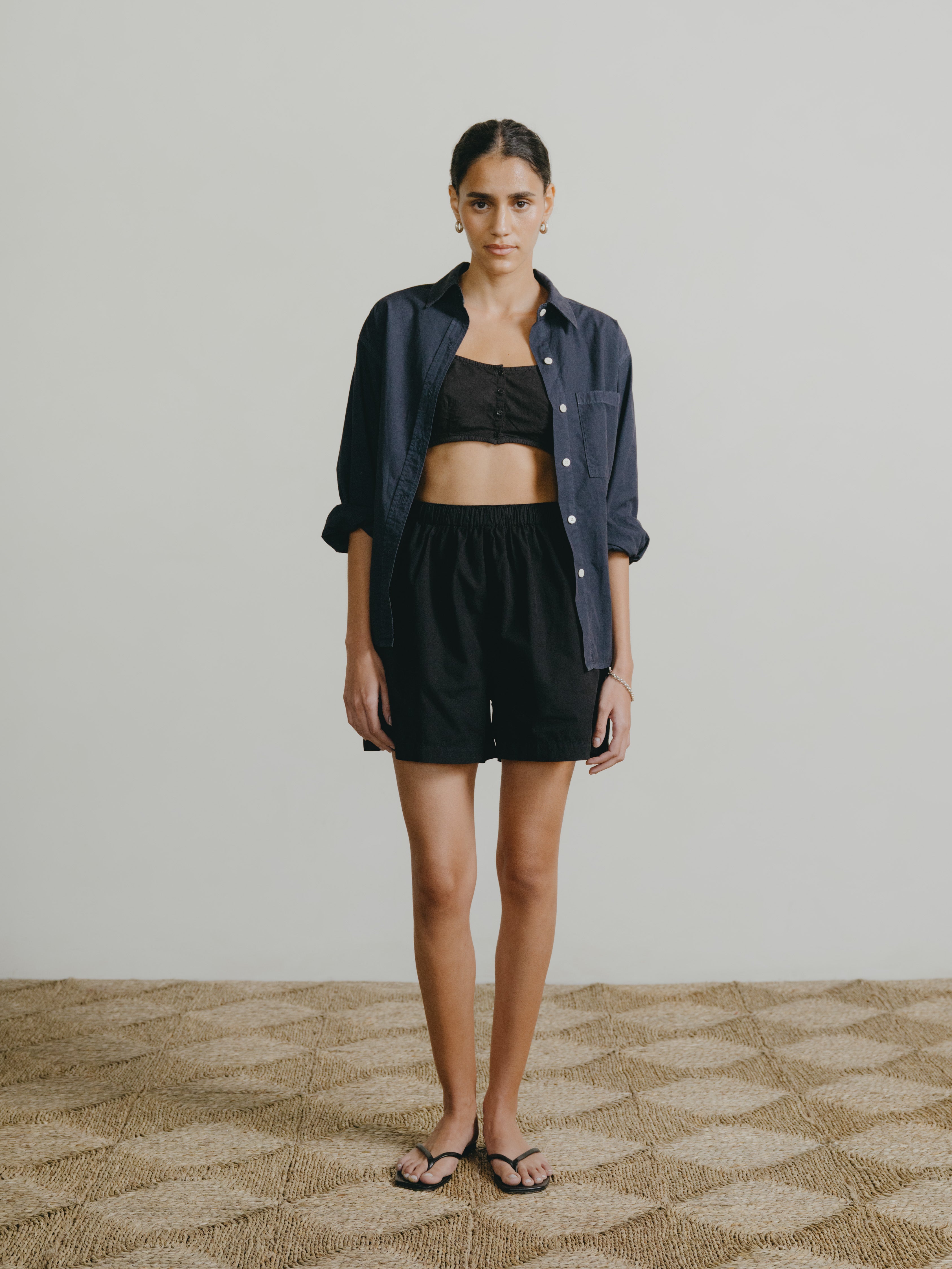 All Day Short, Organic Poplin, Black