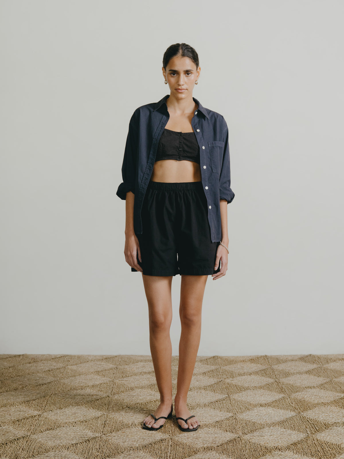 All Day Short, Organic Poplin, Black