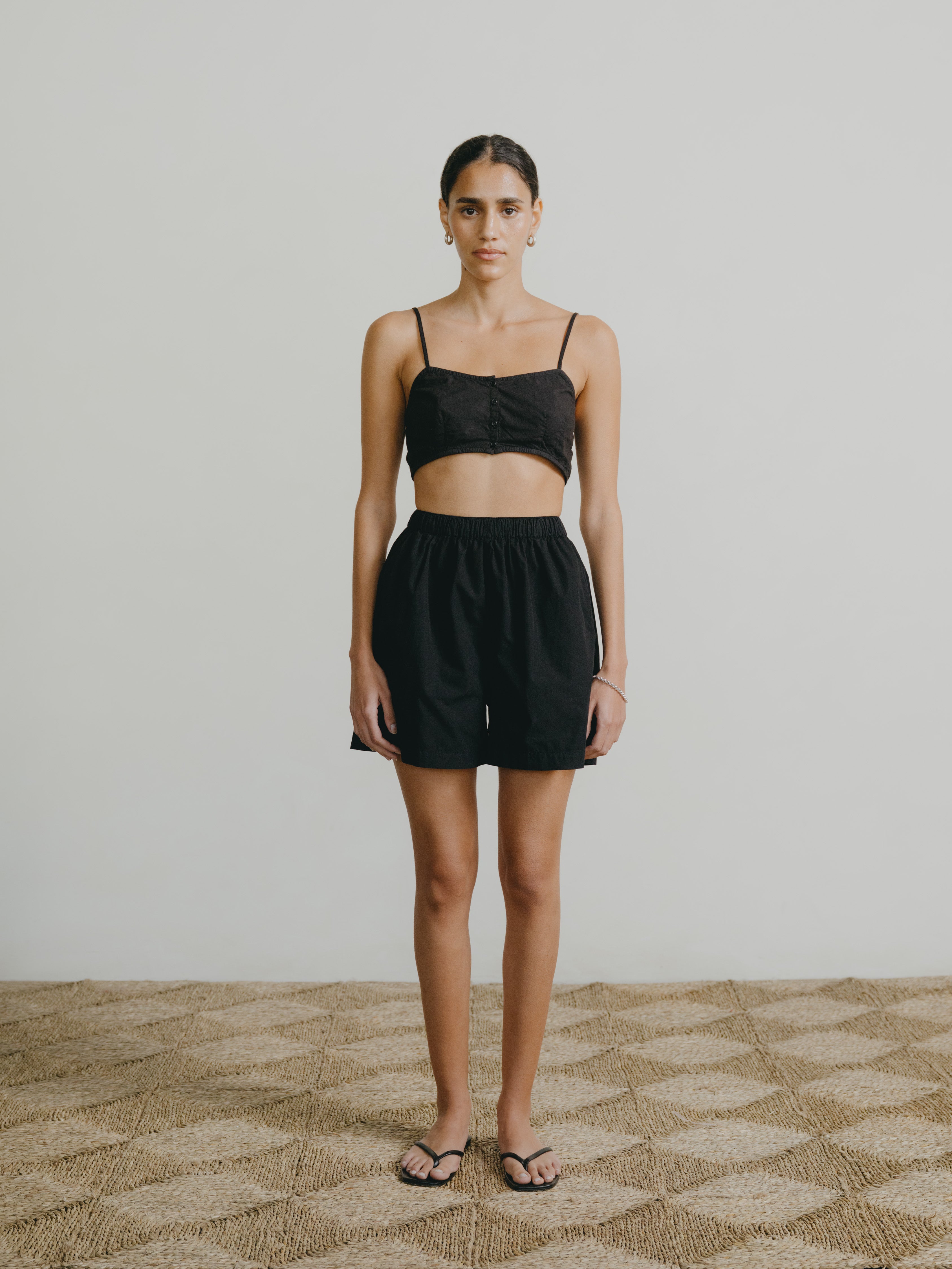 All Day Short, Organic Poplin, Black