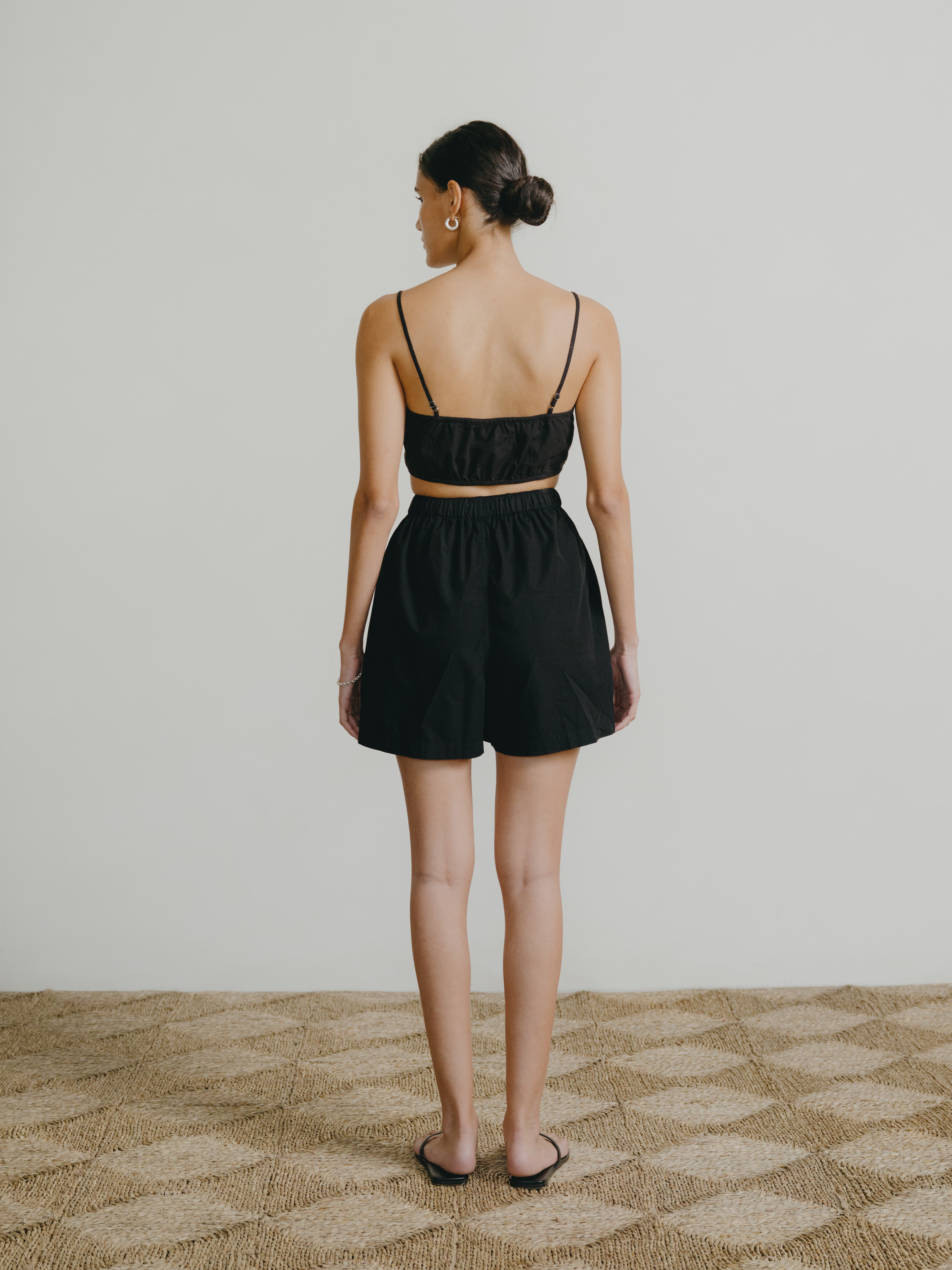 All Day Short, Organic Poplin, Black