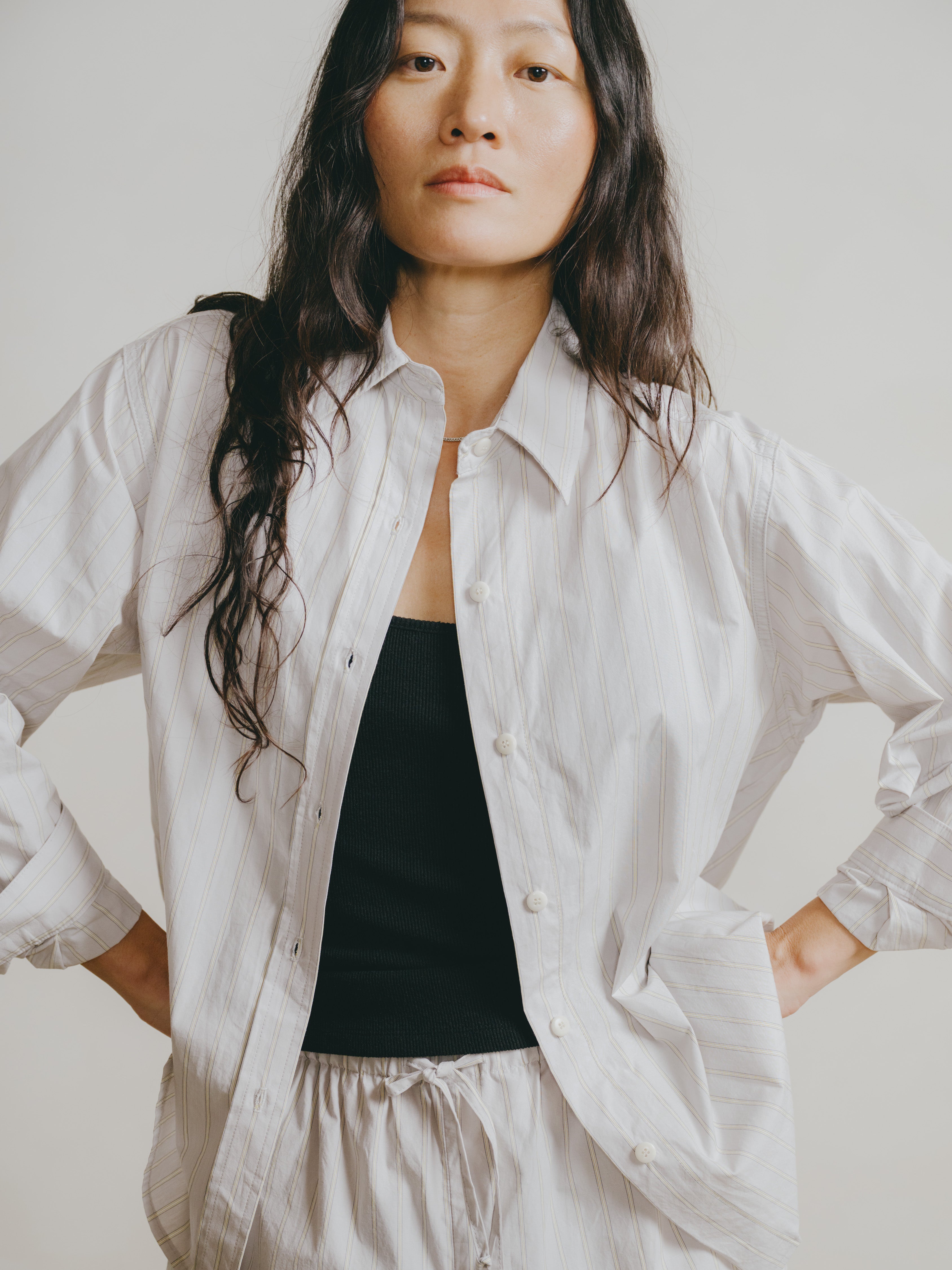 Marcie Shirt, Japanese Organic Cotton, Isla Stripe