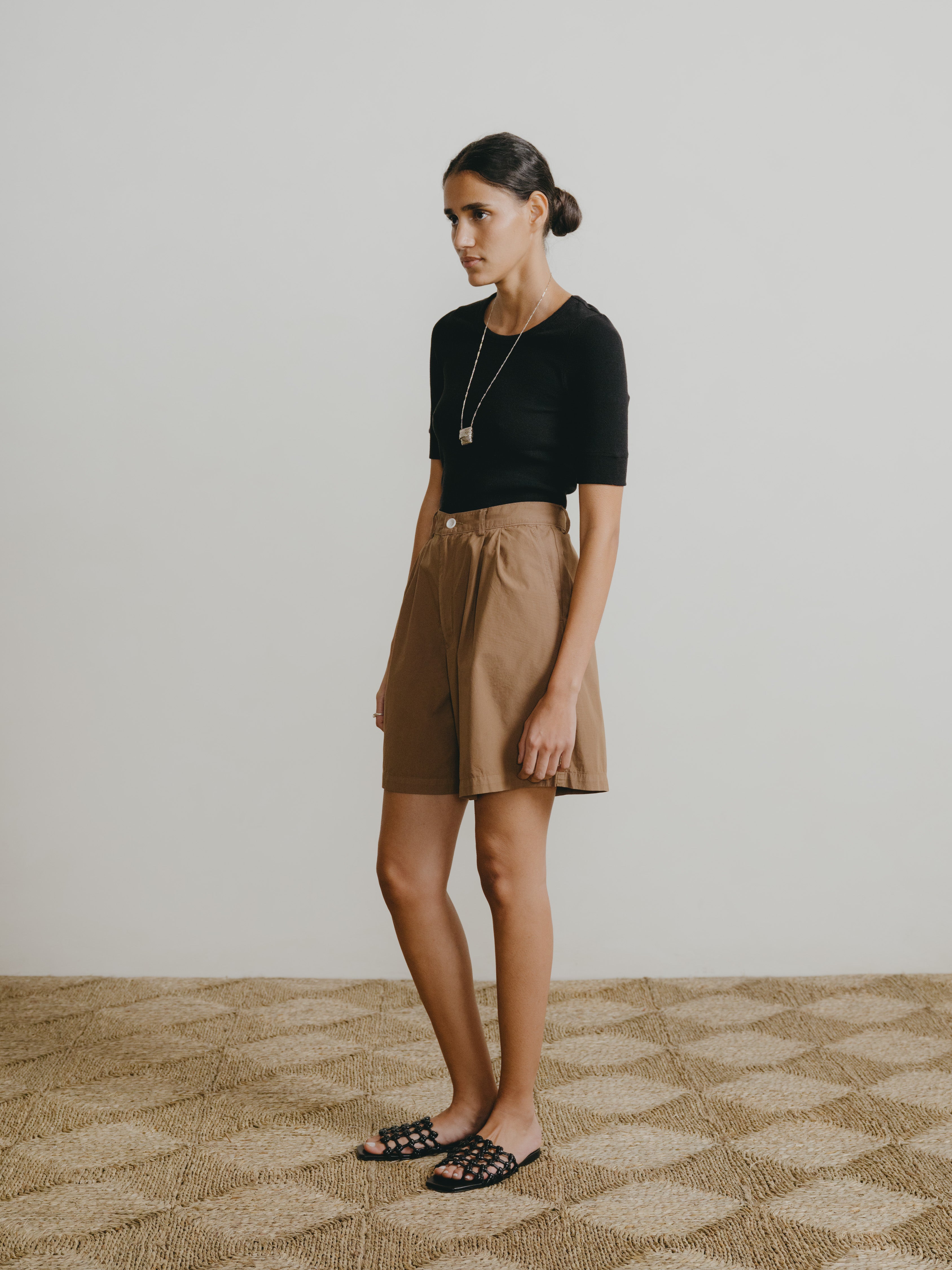 Pfeiffer Short, Organic Poplin, Clay