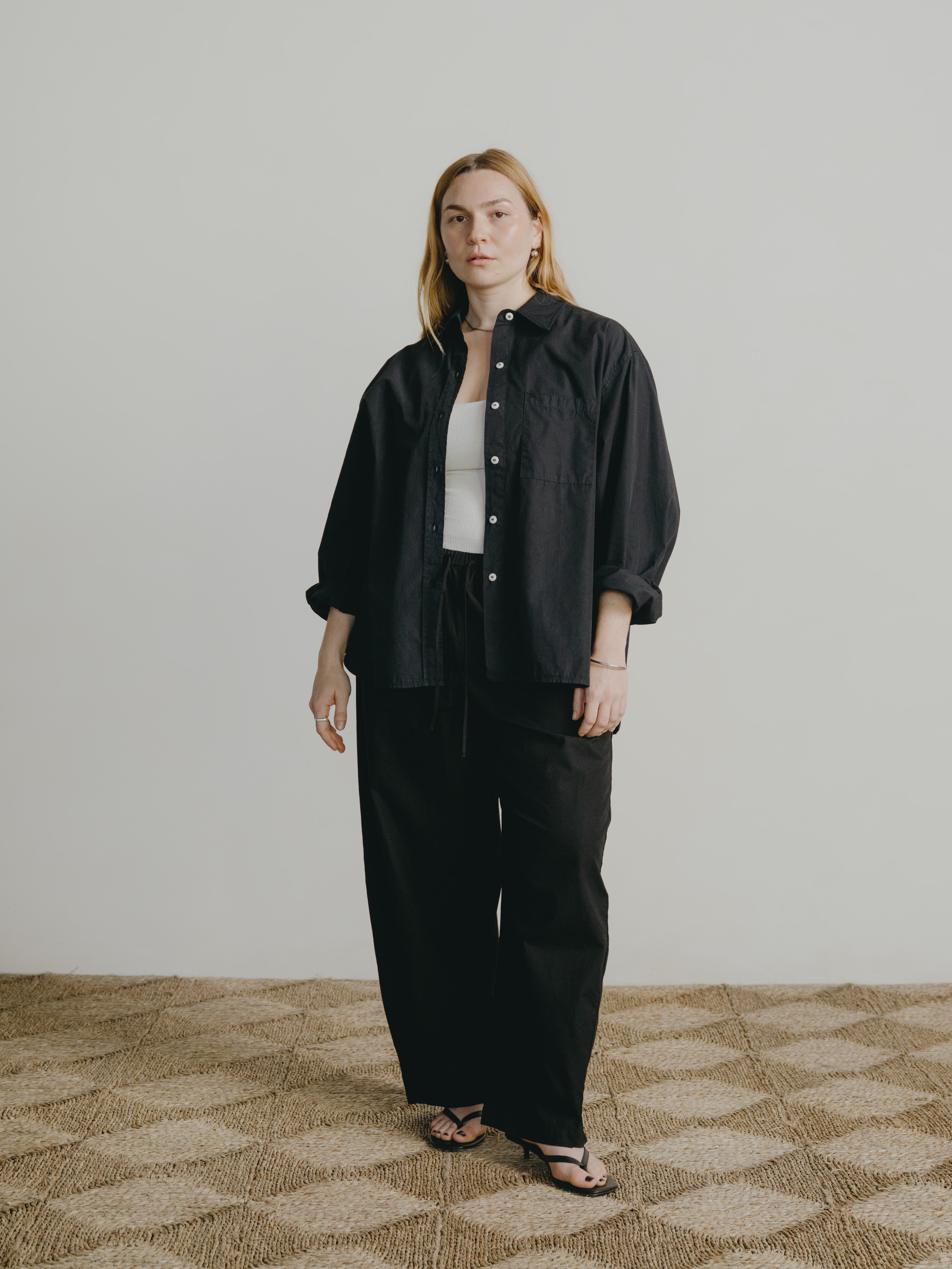 All Day Pant, Organic Poplin, Black
