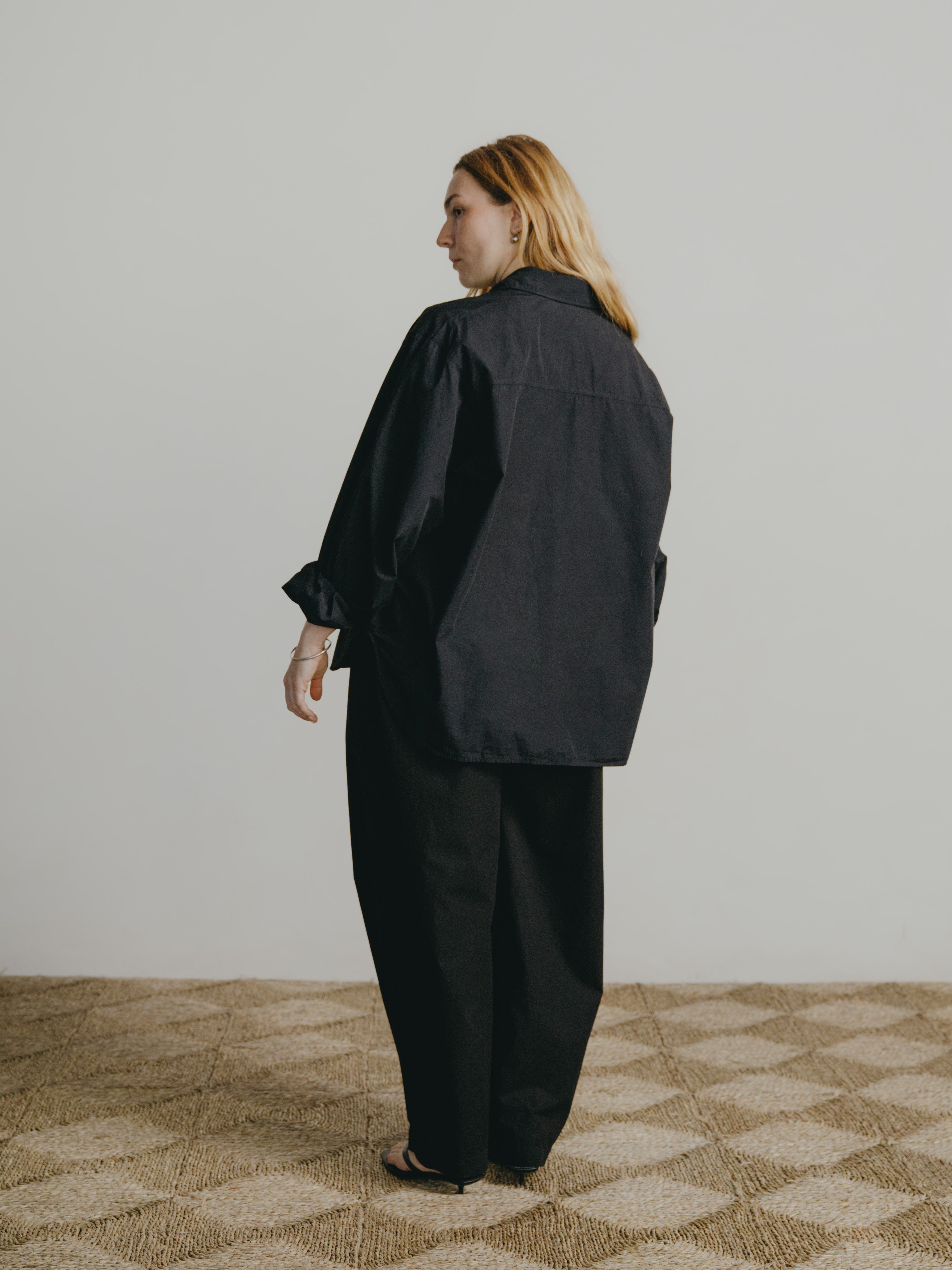 Marcie Shirt, Organic Poplin, Black