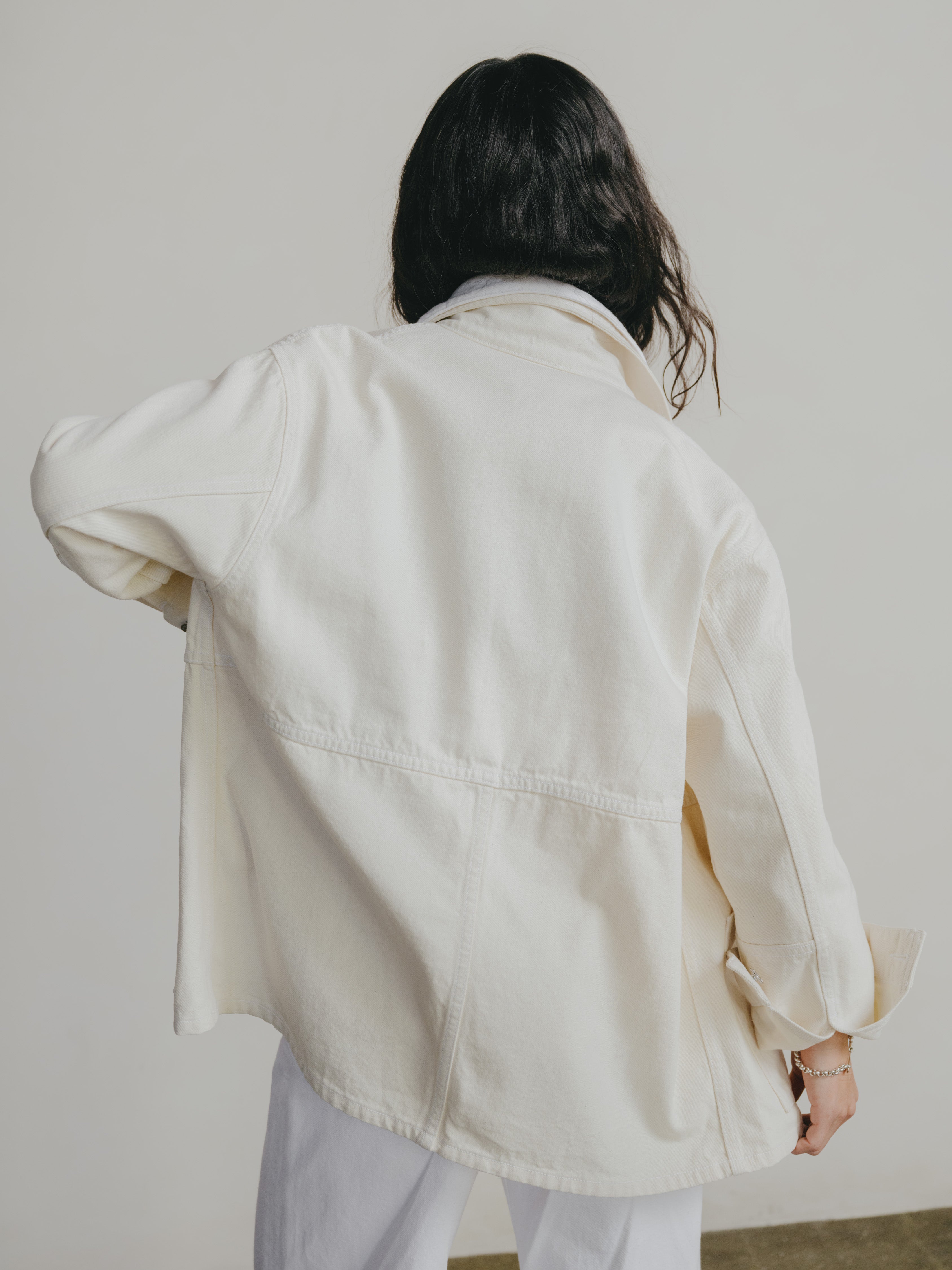 Loretta Jacket, Recycled Denim, Putty