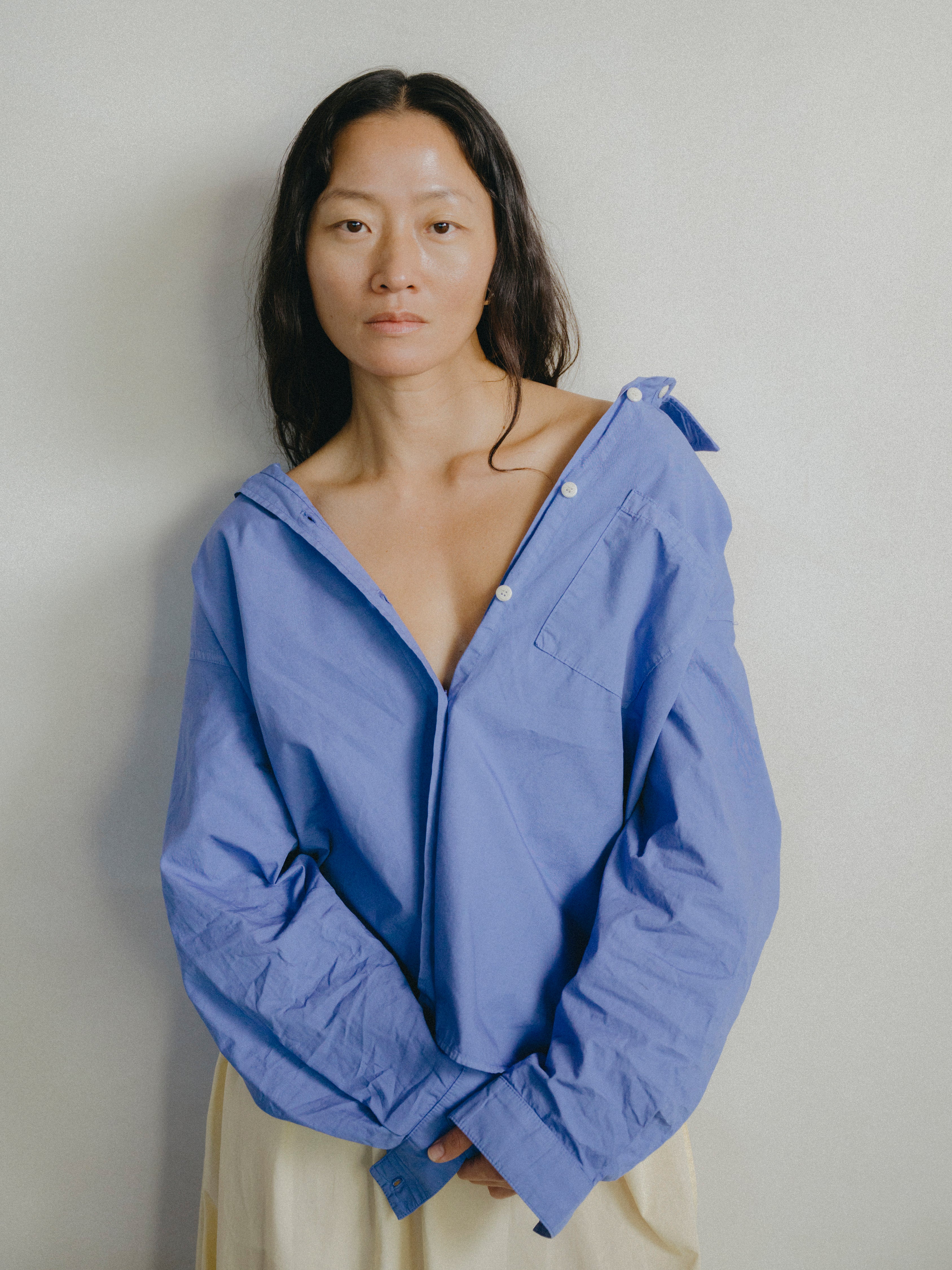 Marcie Shirt, Organic Poplin, Cornflower