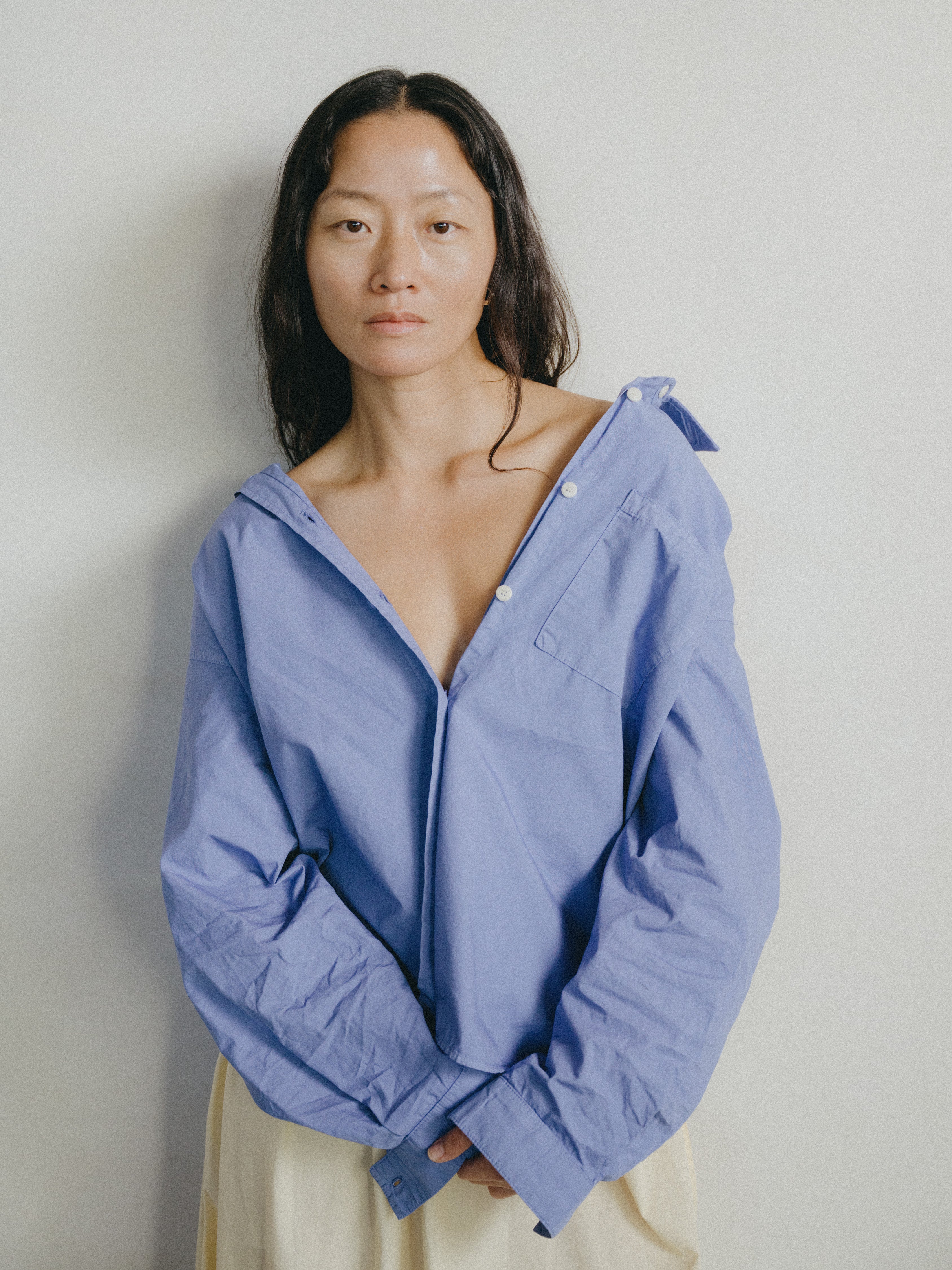 Marcie Shirt, Organic Poplin, Cornflower