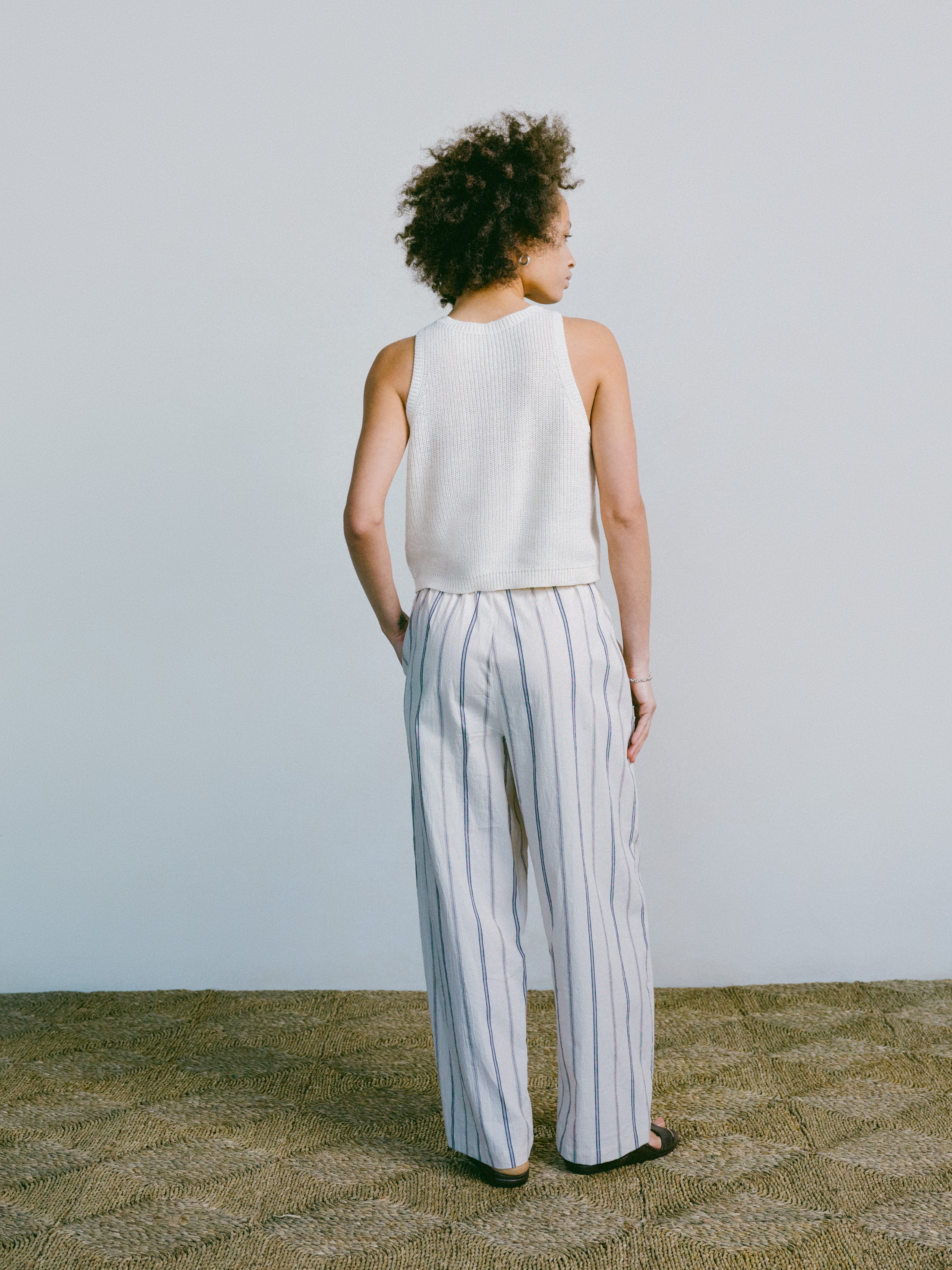All Day Pant, Organic Japanese Cotton, Hampton Stripe