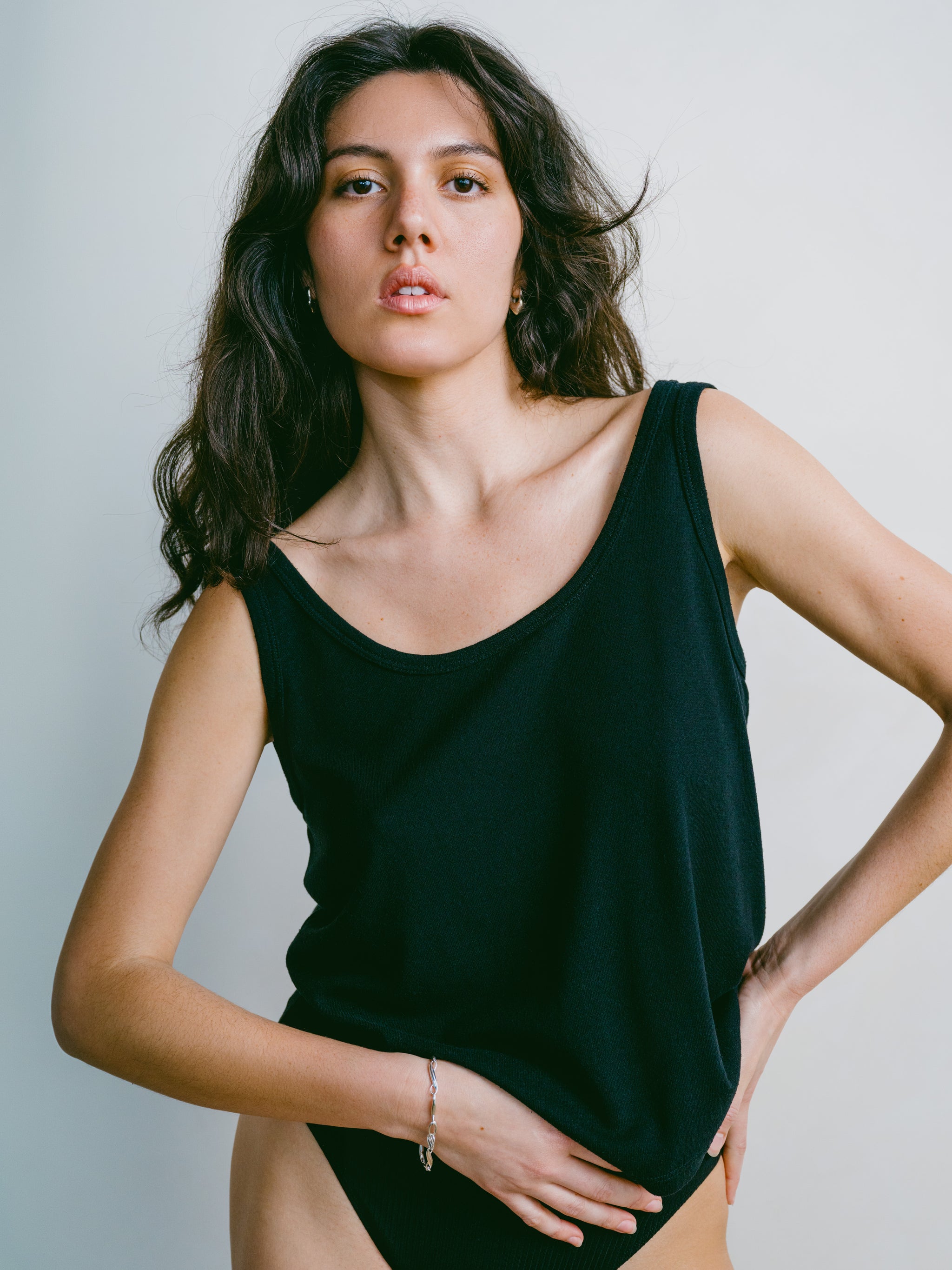 Jersey Modal Scoop Tank Black main image 0