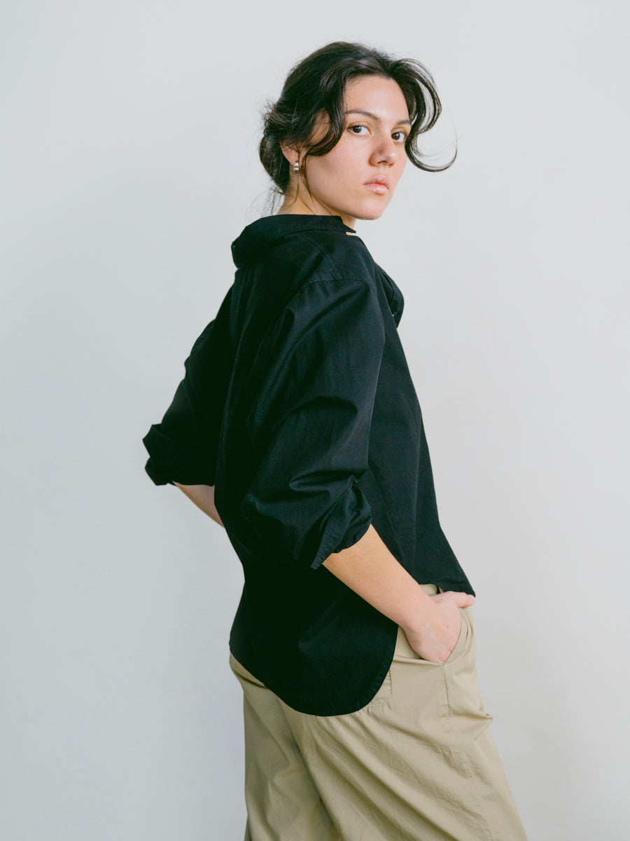 (Imperfect) Marcie Shirt, Organic Poplin, Black