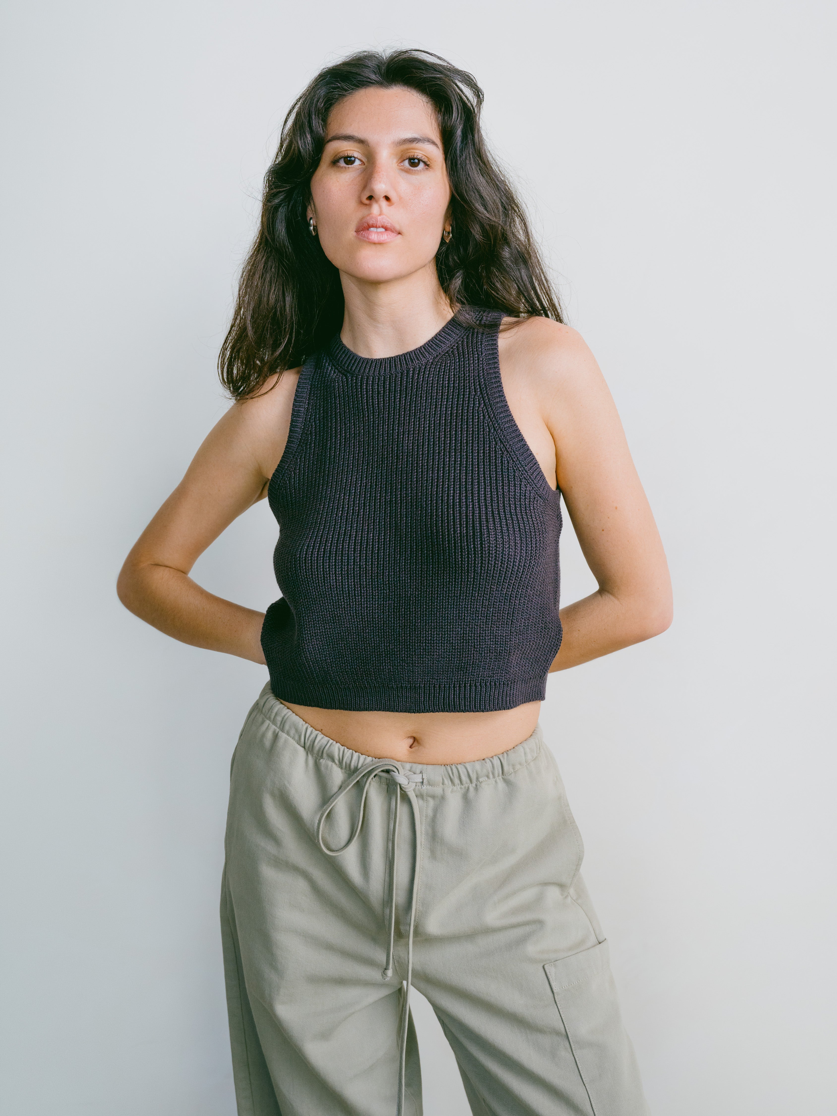 Mona Tank, Organic Cotton, Soft Black