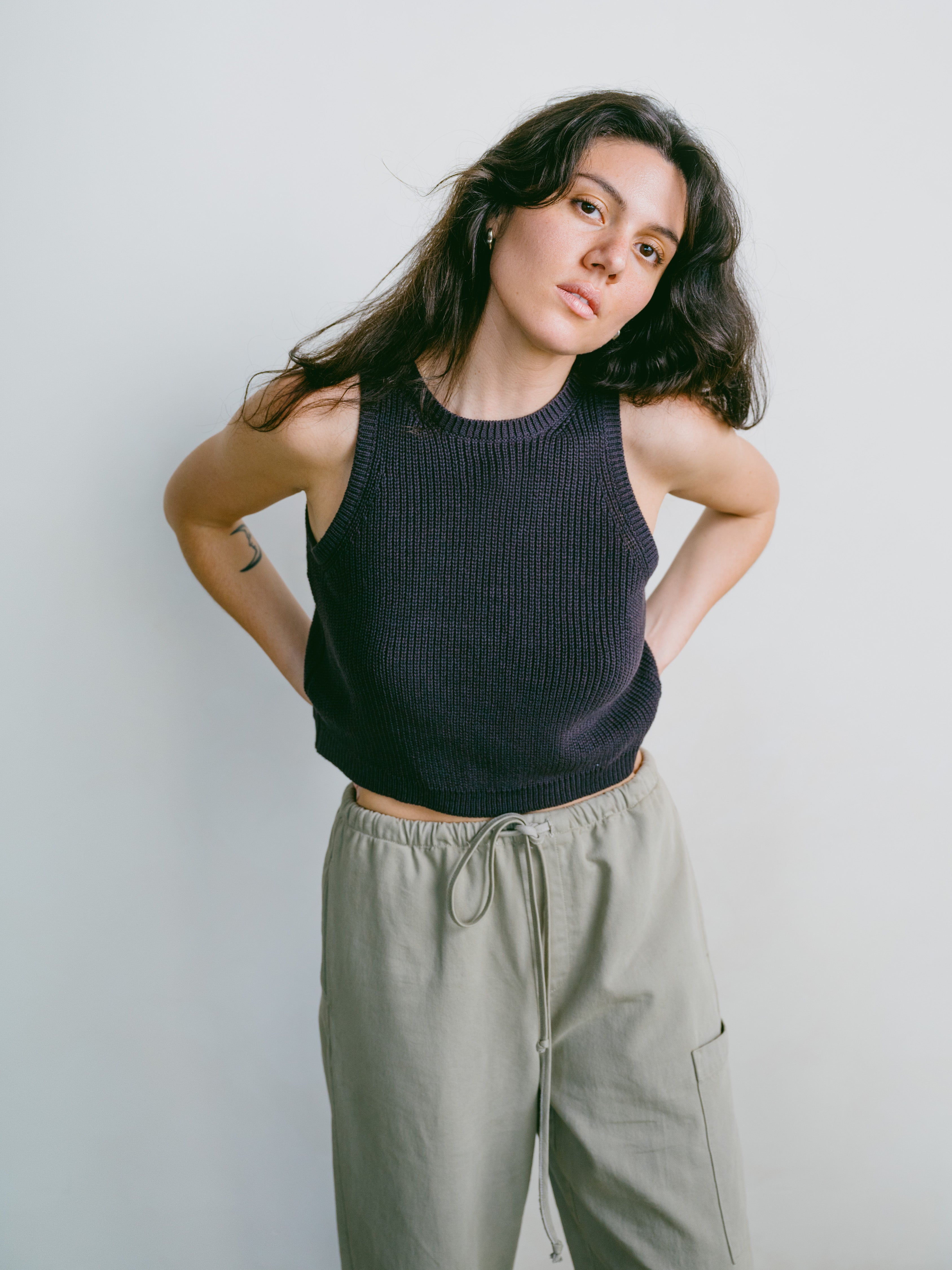 Mona Tank, Organic Cotton, Soft Black