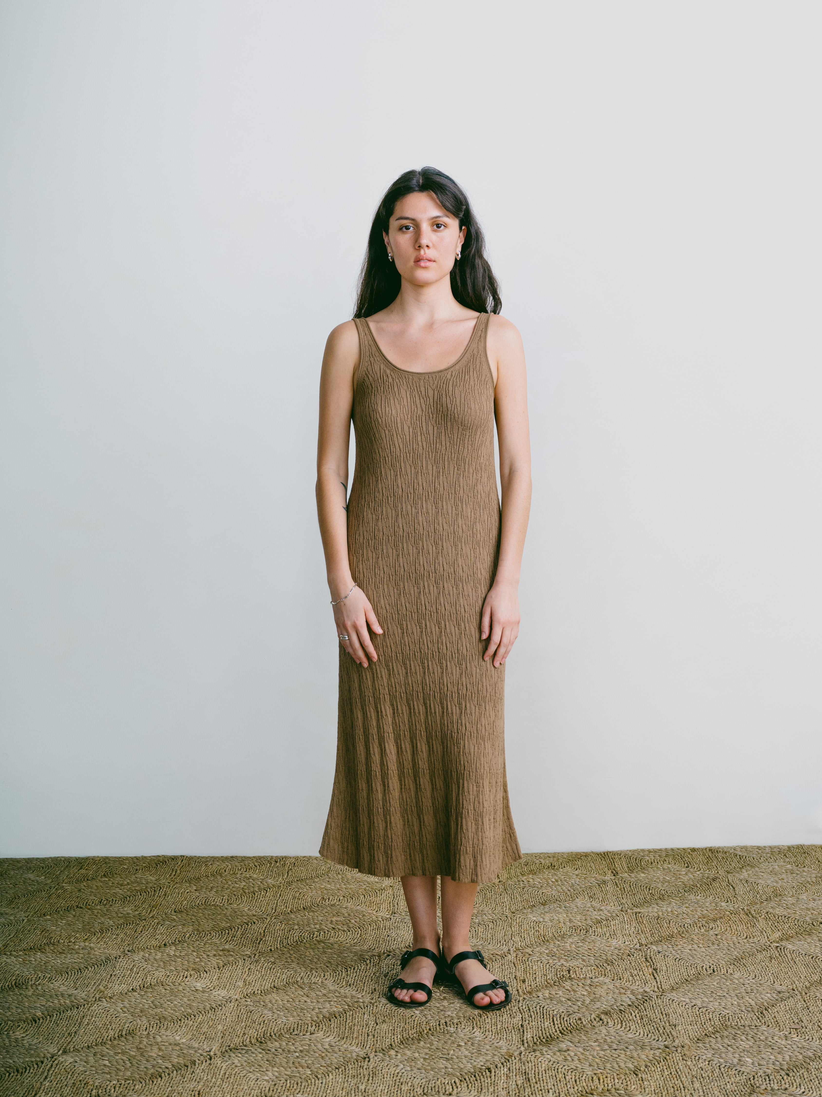 Elaina Dress, Organic Cotton Viscose, Cocoa