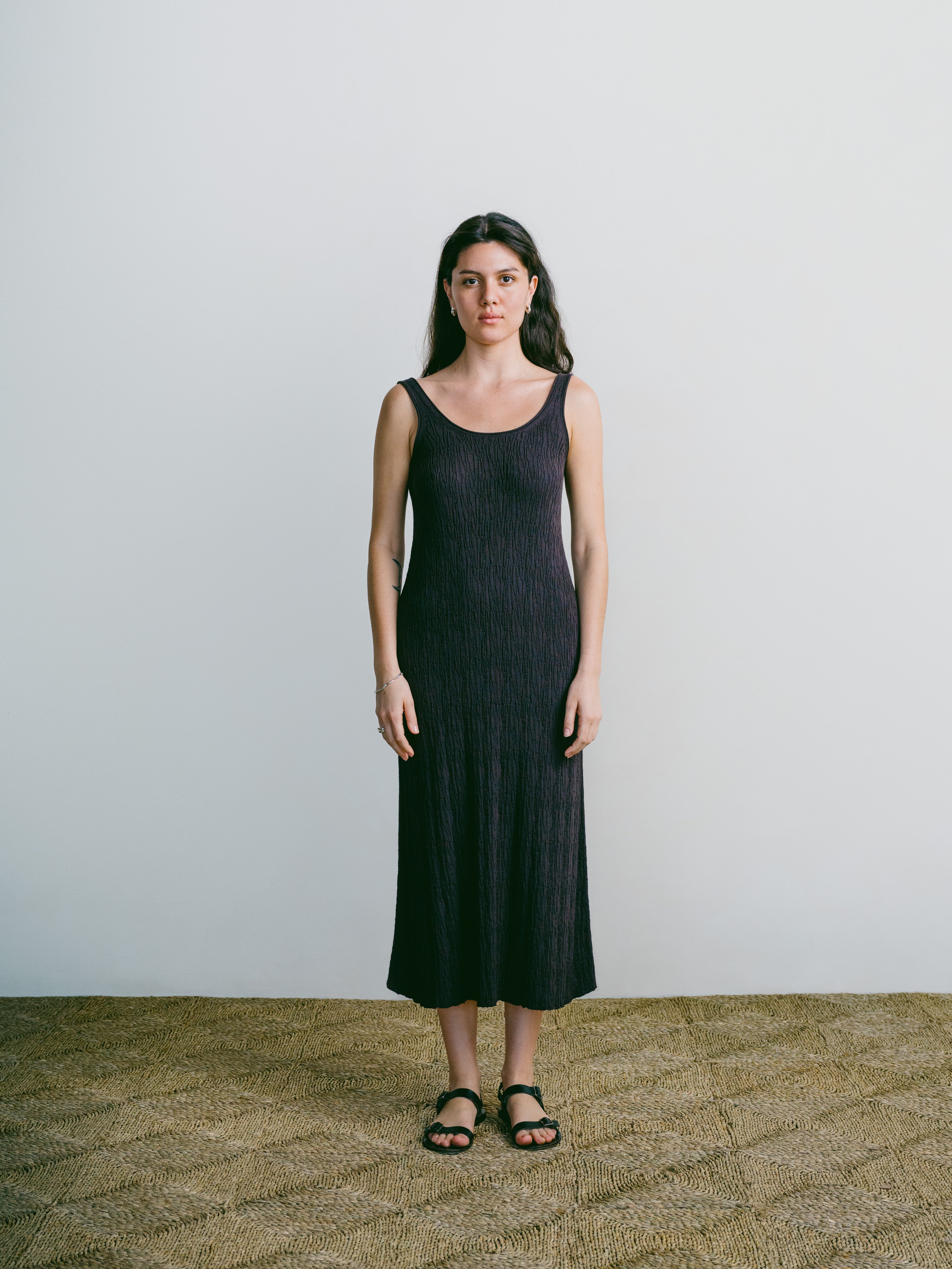 Elaina Dress, Organic Cotton Viscose, Soft Black