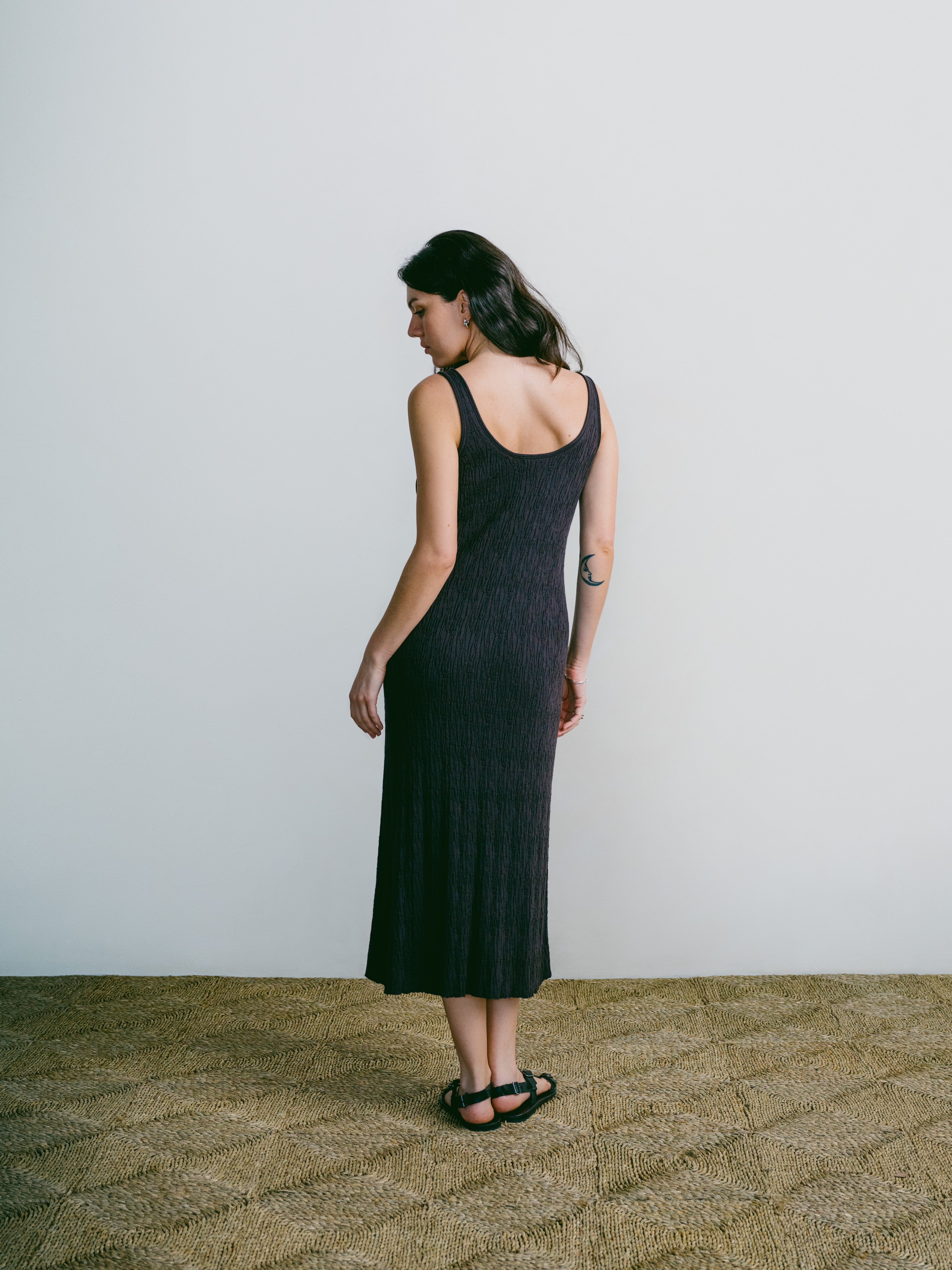 Elaina Dress, Organic Cotton Viscose, Soft Black